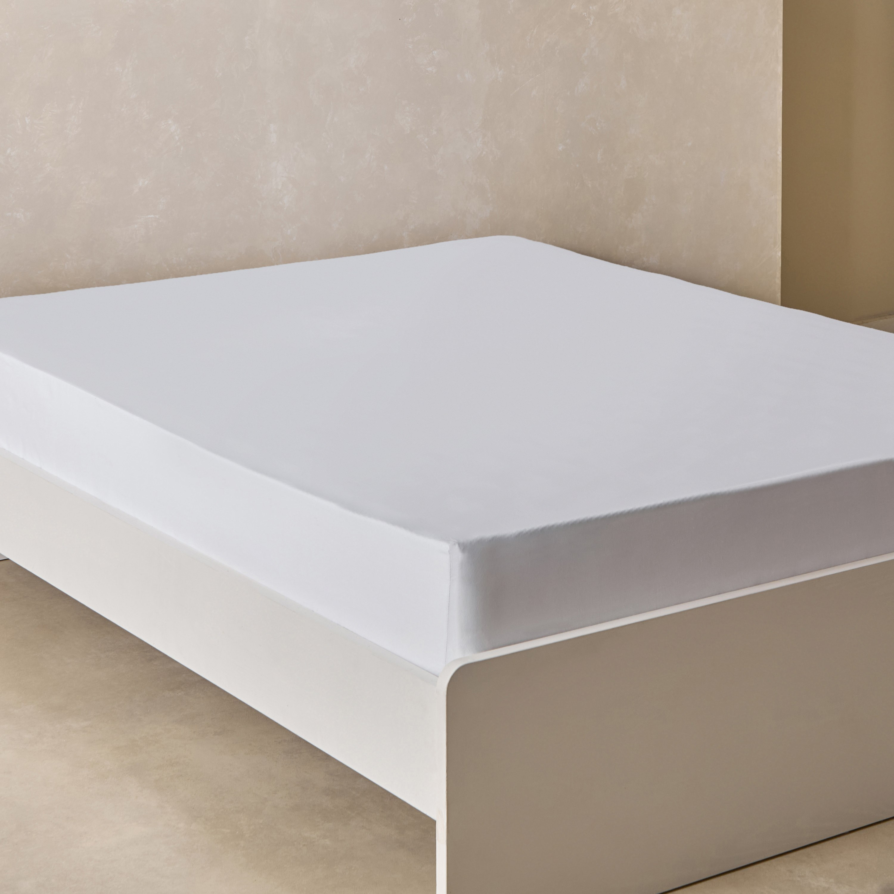 شرشف مطاطي مزدوج بولي قطن من بريستول - 140x200+25 سم-hbxhomeware-hbxbedroom-image-1