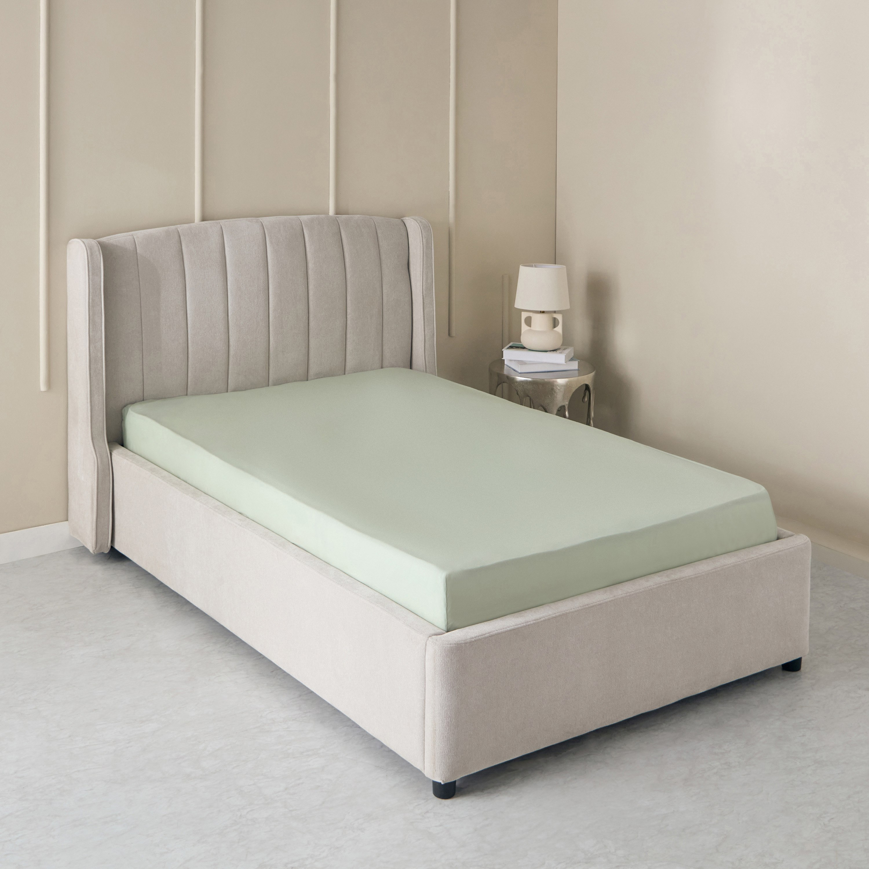 شرشف مطاطي توين بولي قطن من بريستول - 120x200+25 سم-hbxhomeware-hbxbedroom-image-1