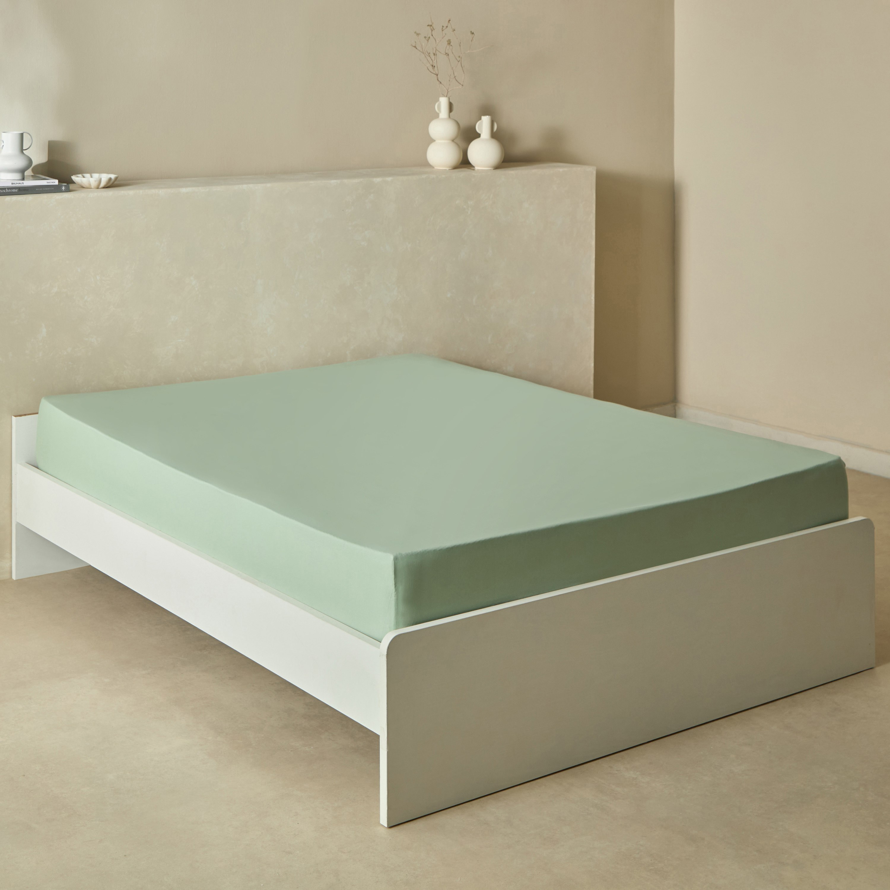 شرشف مطاطي مزدوج بولي قطن من بريستول - 140x200+25 سم-hbxhomeware-hbxbedroom-image-2