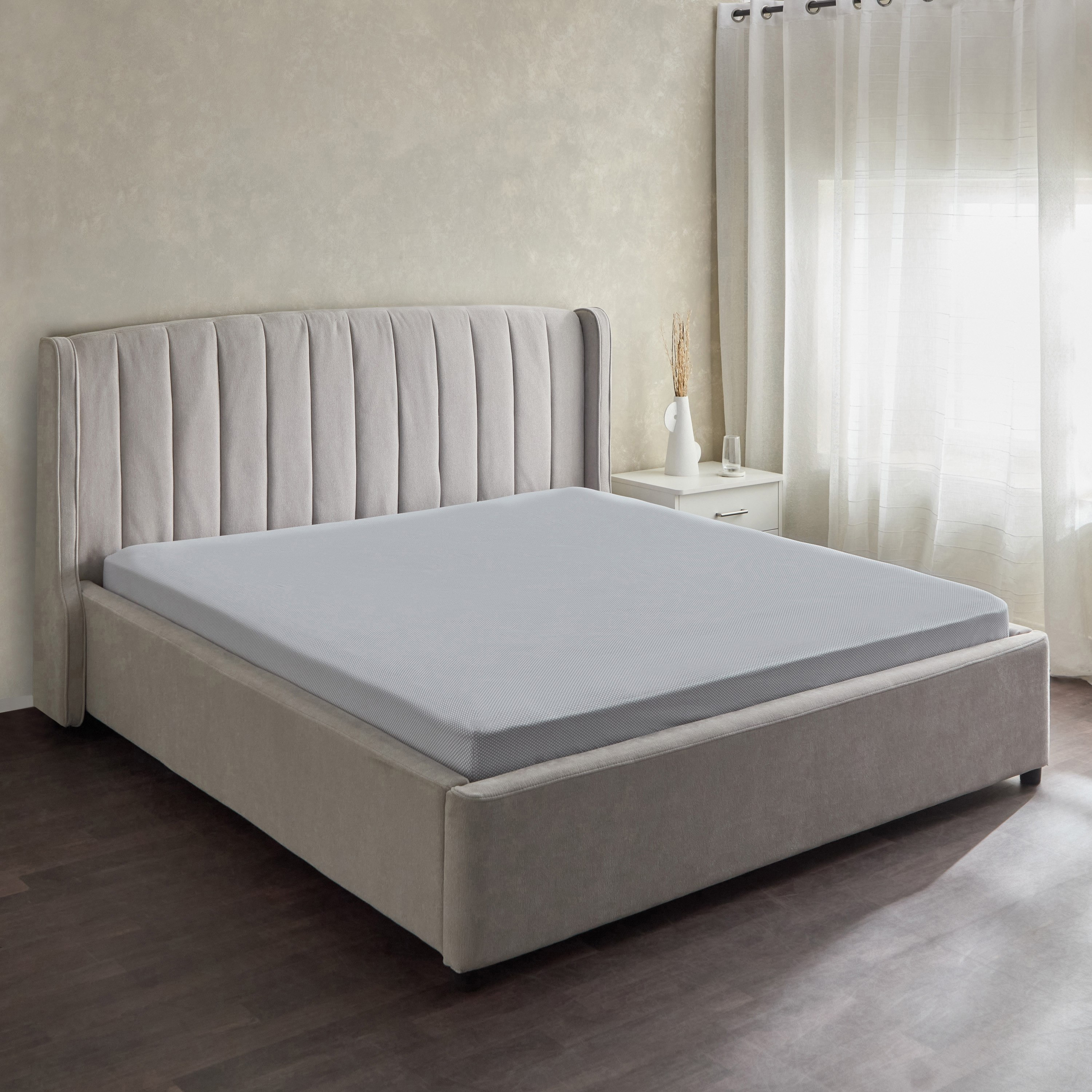 شرشف مطاطي كينج بولي قطن جينوا من ألبانيا - 180x200+25 سم-hbxhomeware-bedding-fittedsheets-image-1