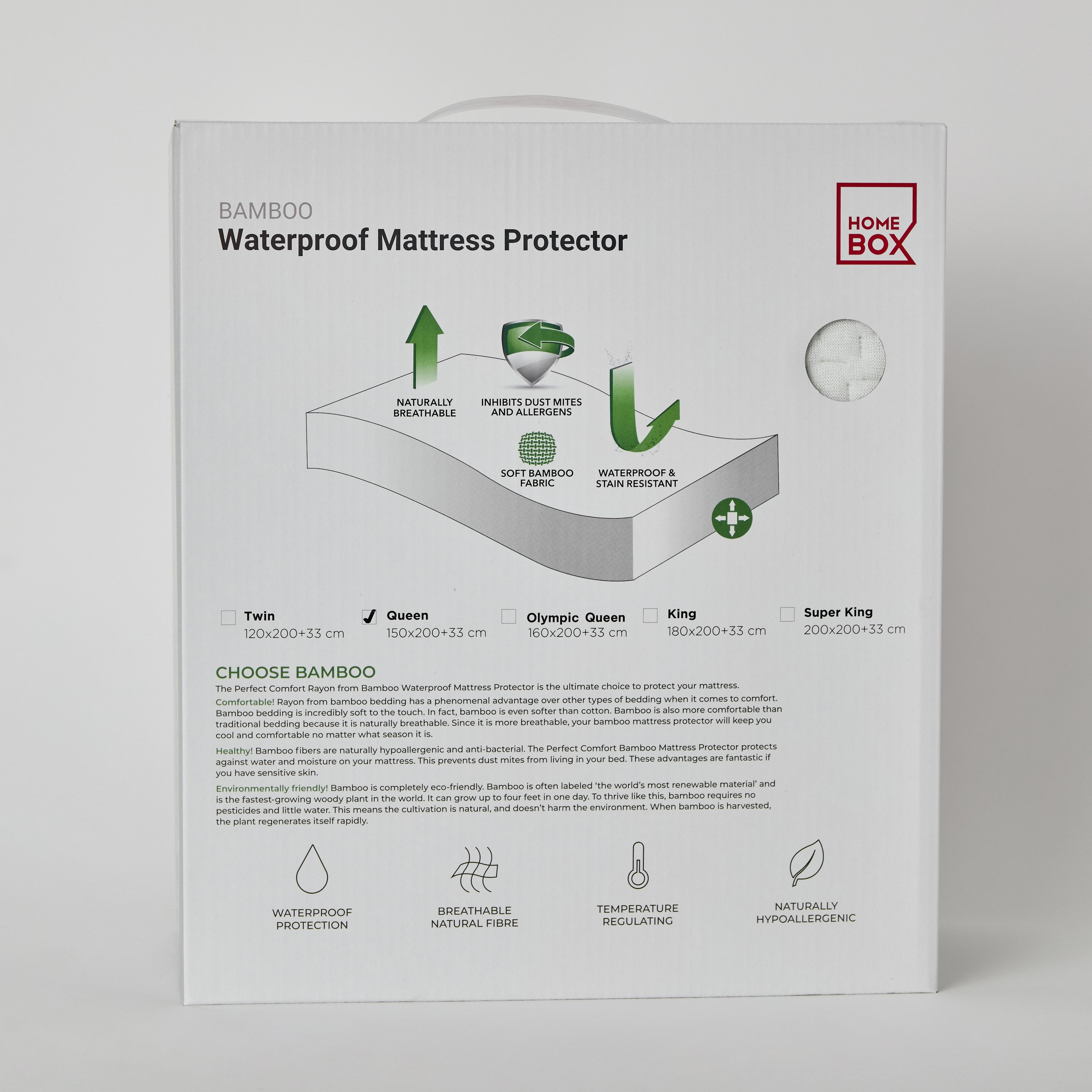 Bamboo Waterproof Queen Mattress Protector - 150x200+33 cm-PROMO_HB_AE_B2G2_011025-image-8