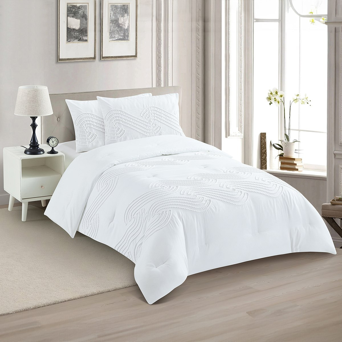طقم لحاف توين 3 قطع بتصميم حلزوني من وايت بليس - 160x220 سم-hbxhomeware-hbxbedroom-image-2