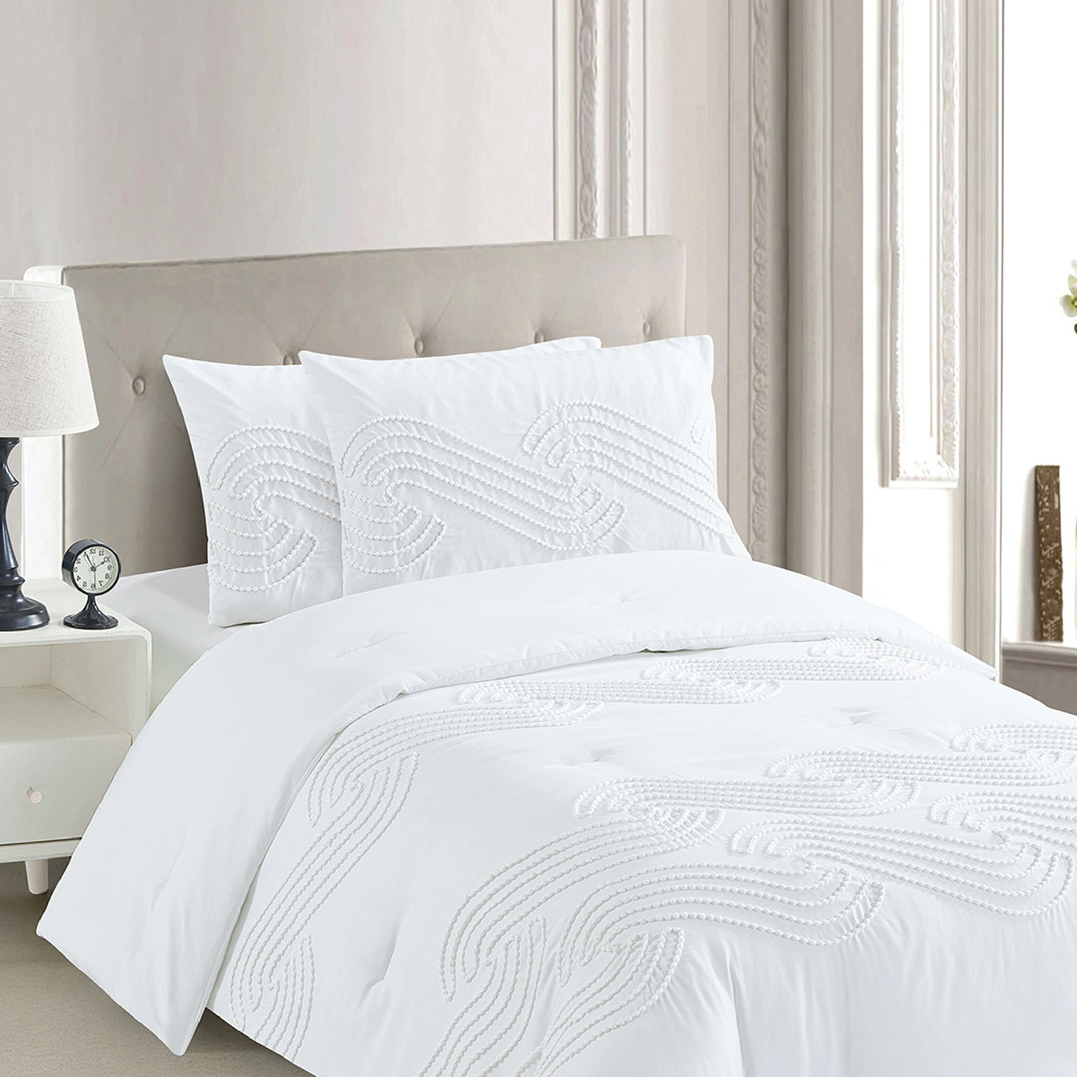 طقم لحاف توين 3 قطع بتصميم حلزوني من وايت بليس - 160x220 سم-hbxhomeware-hbxbedroom-image-1