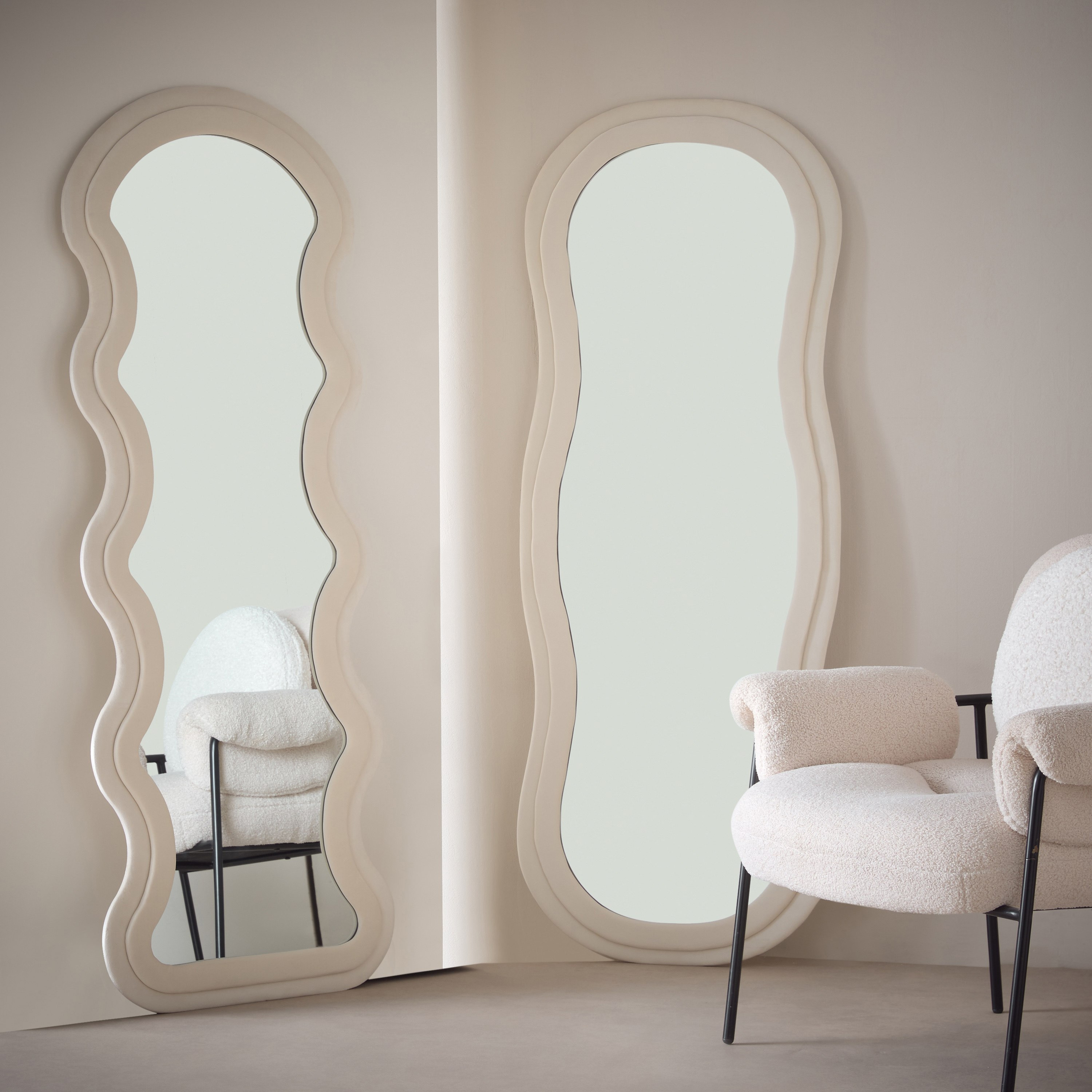 Inez Wavy Boucle Frame Mirror with Velvet Fabric - 60x160 cm-PROMO_HB_AE_B1G1_250925-image-6