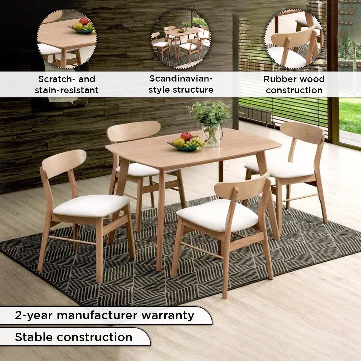 طقم سفرة 4 مقاعد من نورديك إن إكس تي-hbxdiningroom-diningtablesandsets-diningsets-fourseater-image-6
