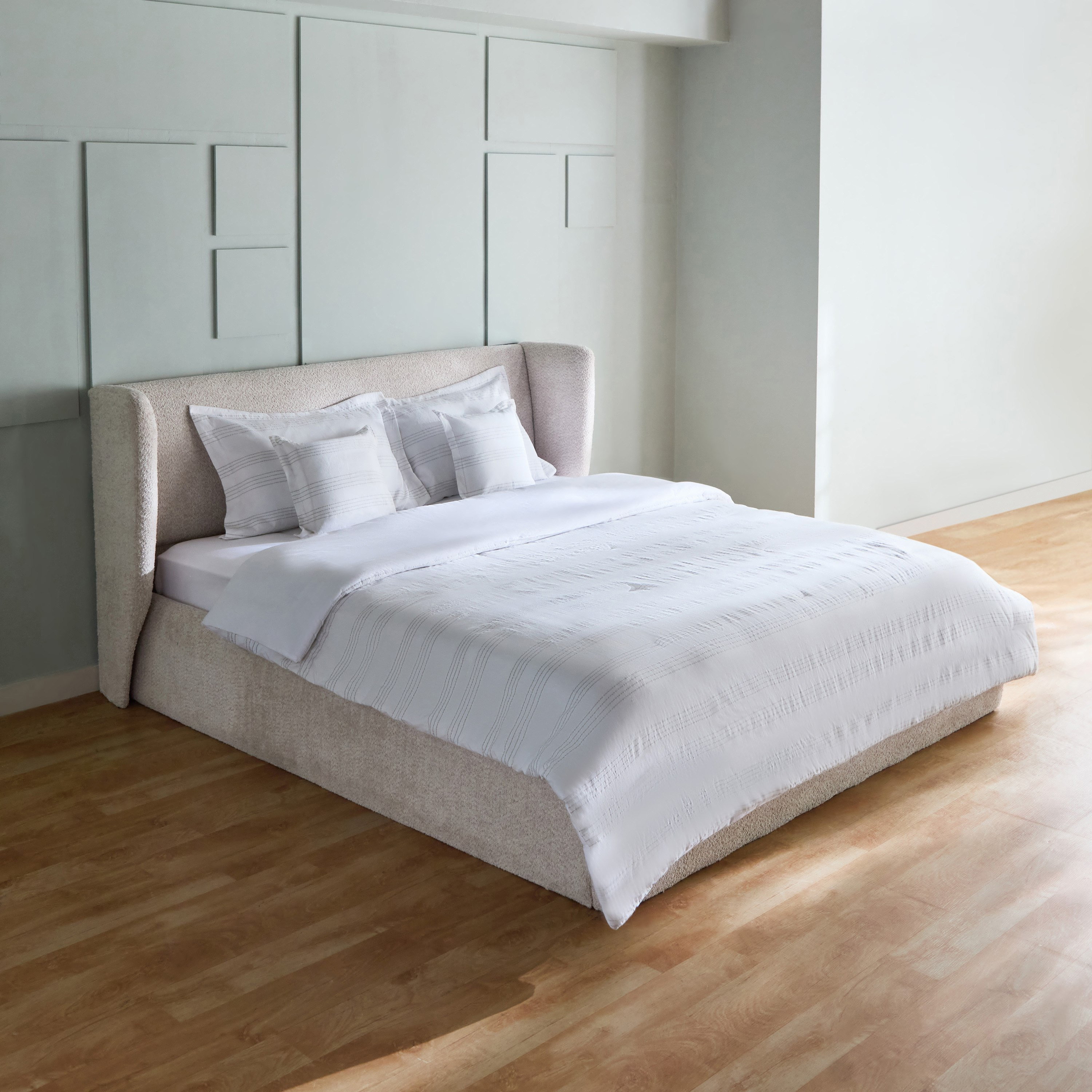 طقم لحاف كينج مقلّم 5 قطع من سليت - 220x240 سم-hbxhomeware-hbxbedroom-image-2