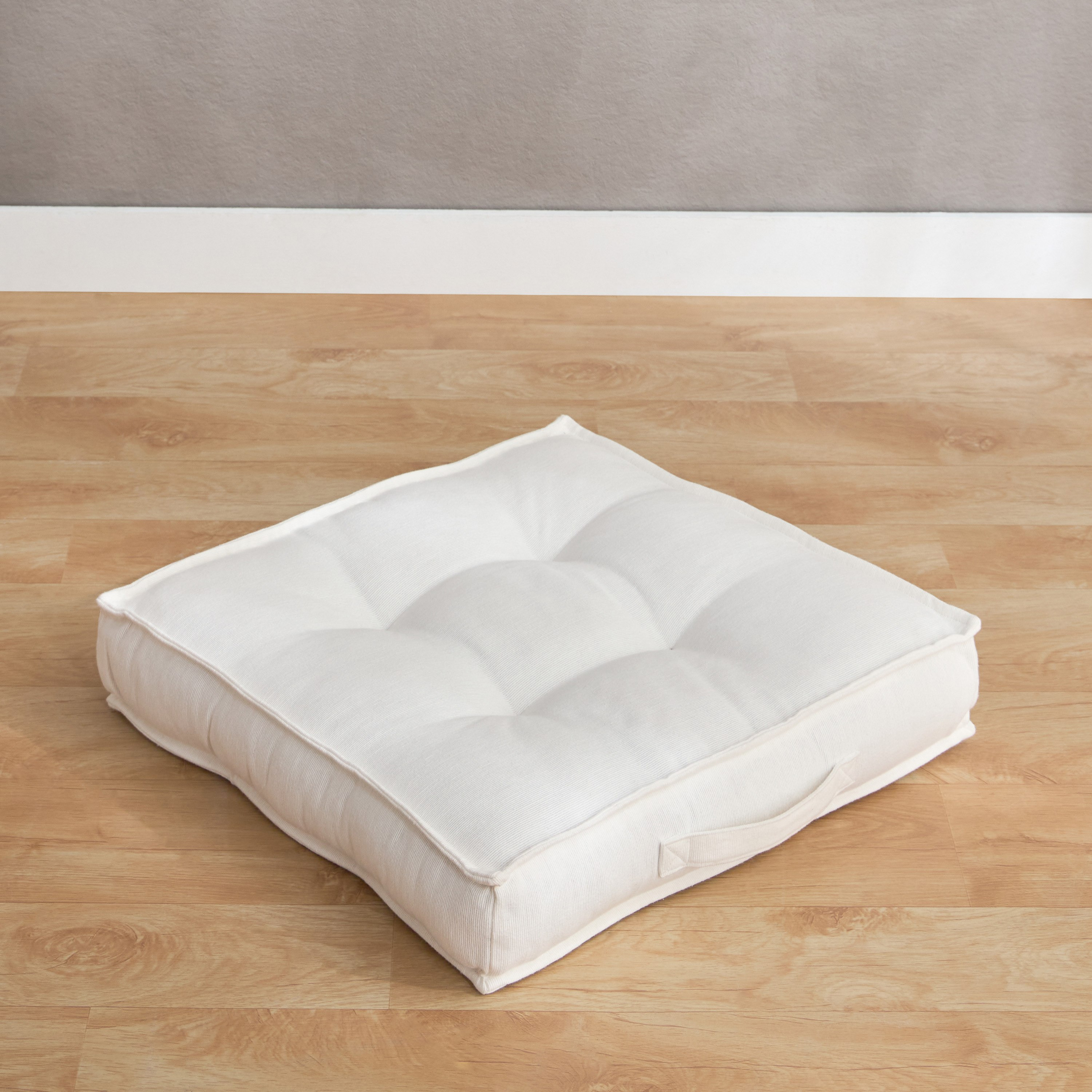 Atlanta Ezra Ribbed Floor Cushion - 48x48x10 cm-hbxhomeware-hbxbedroom-image-1