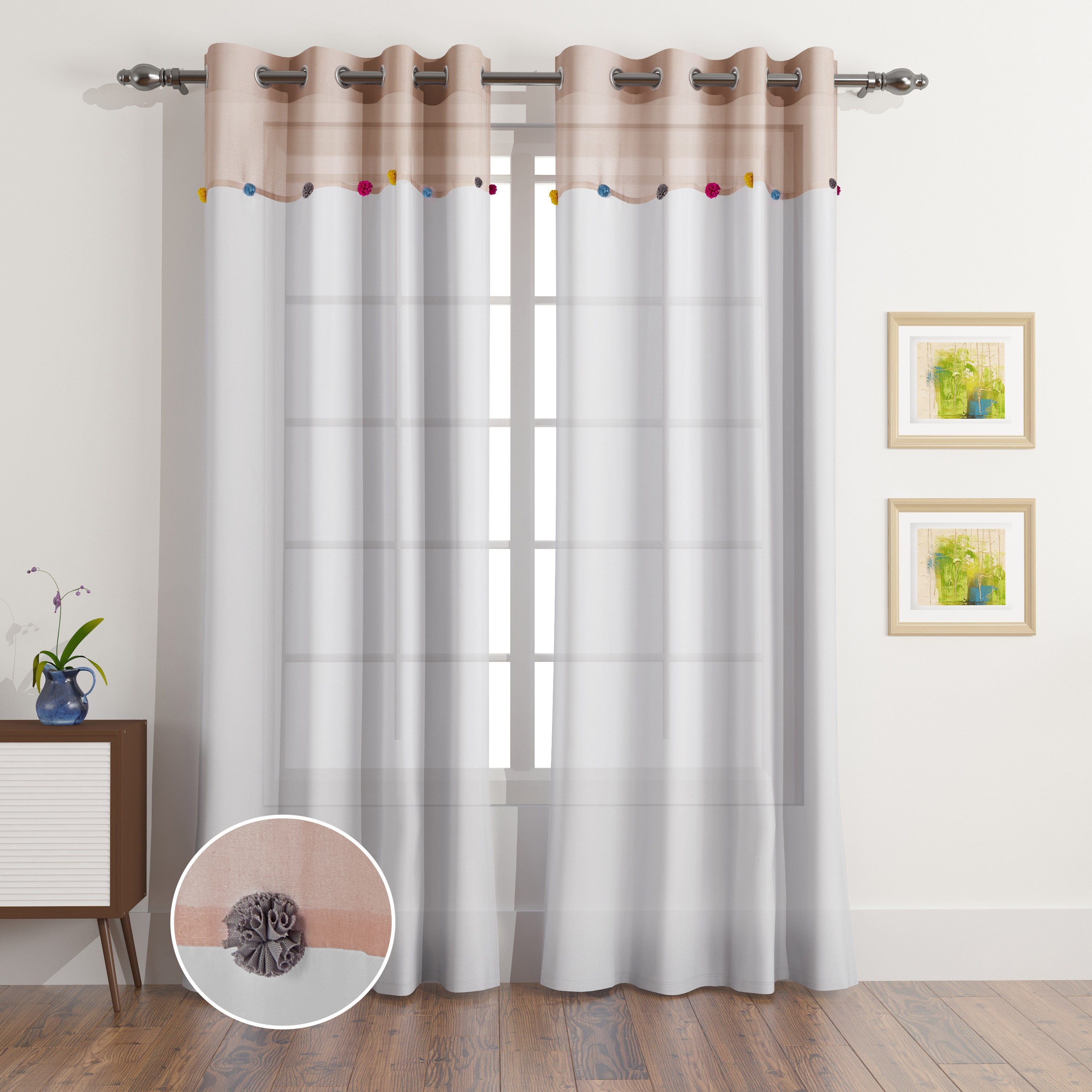 طقم ستائر شفافة طويلة جدًا قطعتين من نوردك- 140x300 سم-hbxhomeware-hbxdecorandfurnishings-image-1