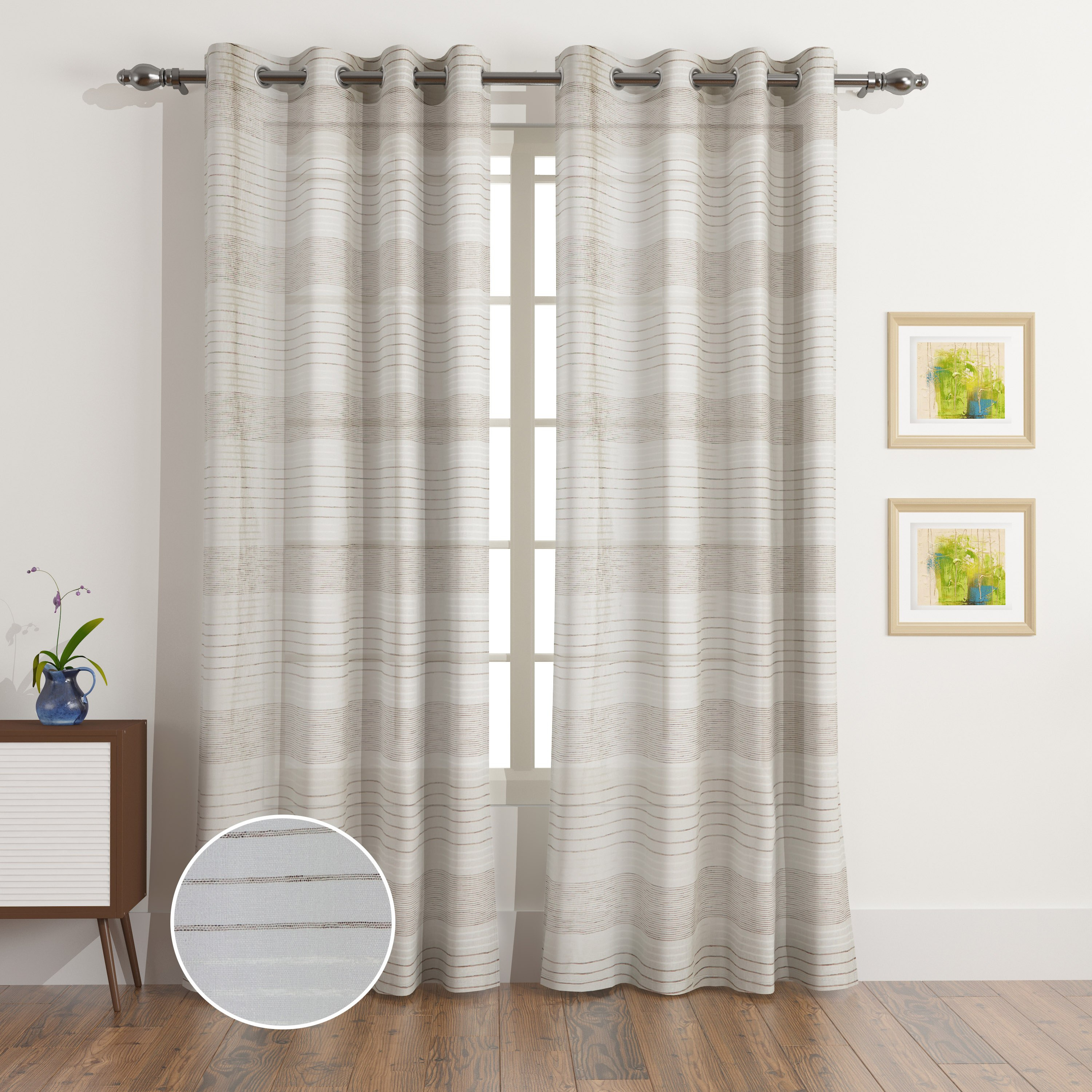 طقم ستائر شفّافة قطعتين من نوردك- 140x240 سم-hbxhomeware-hbxdecorandfurnishings-image-1