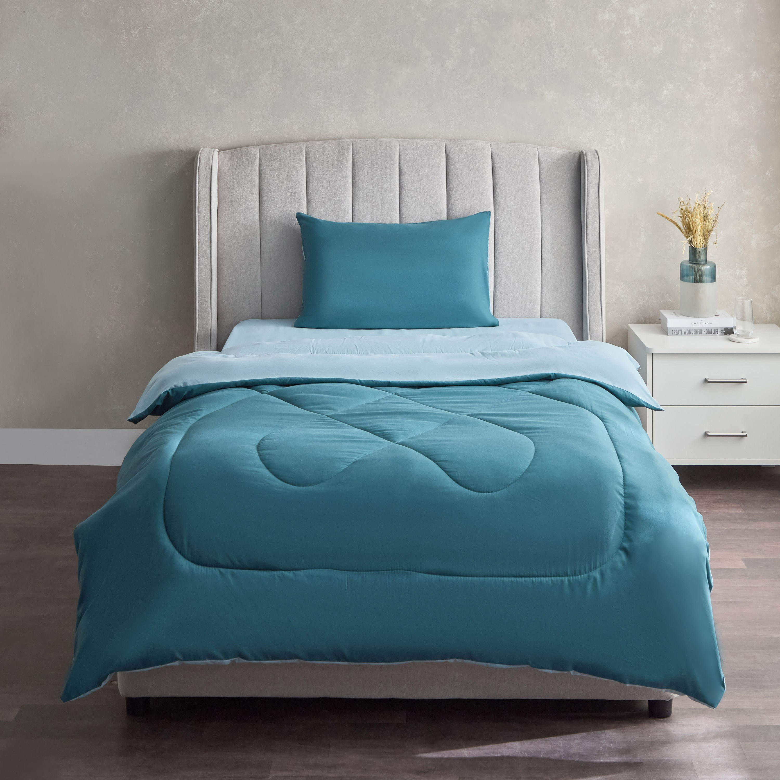 Derby 2-Piece Twin Reversible Microfibre Comforter Set - 160x220 cm-hbxhomeware-hbxbedroom-image-3