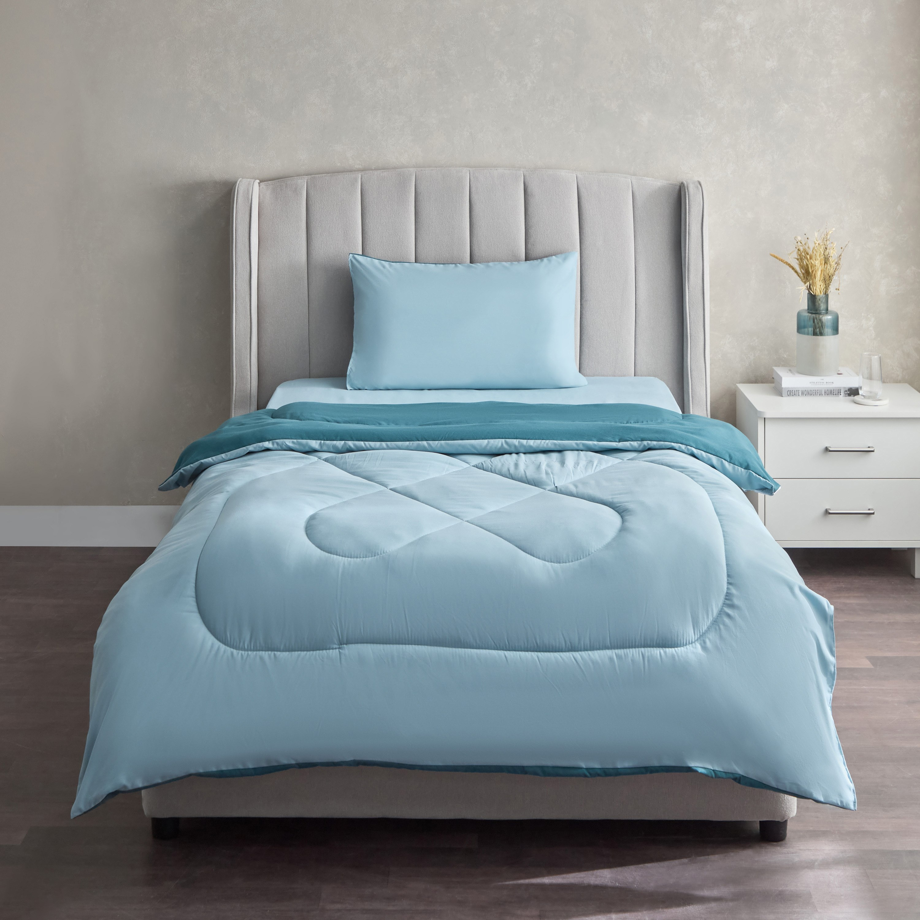 Derby 2-Piece Twin Reversible Microfibre Comforter Set - 160x220 cm-hbxhomeware-hbxbedroom-image-4