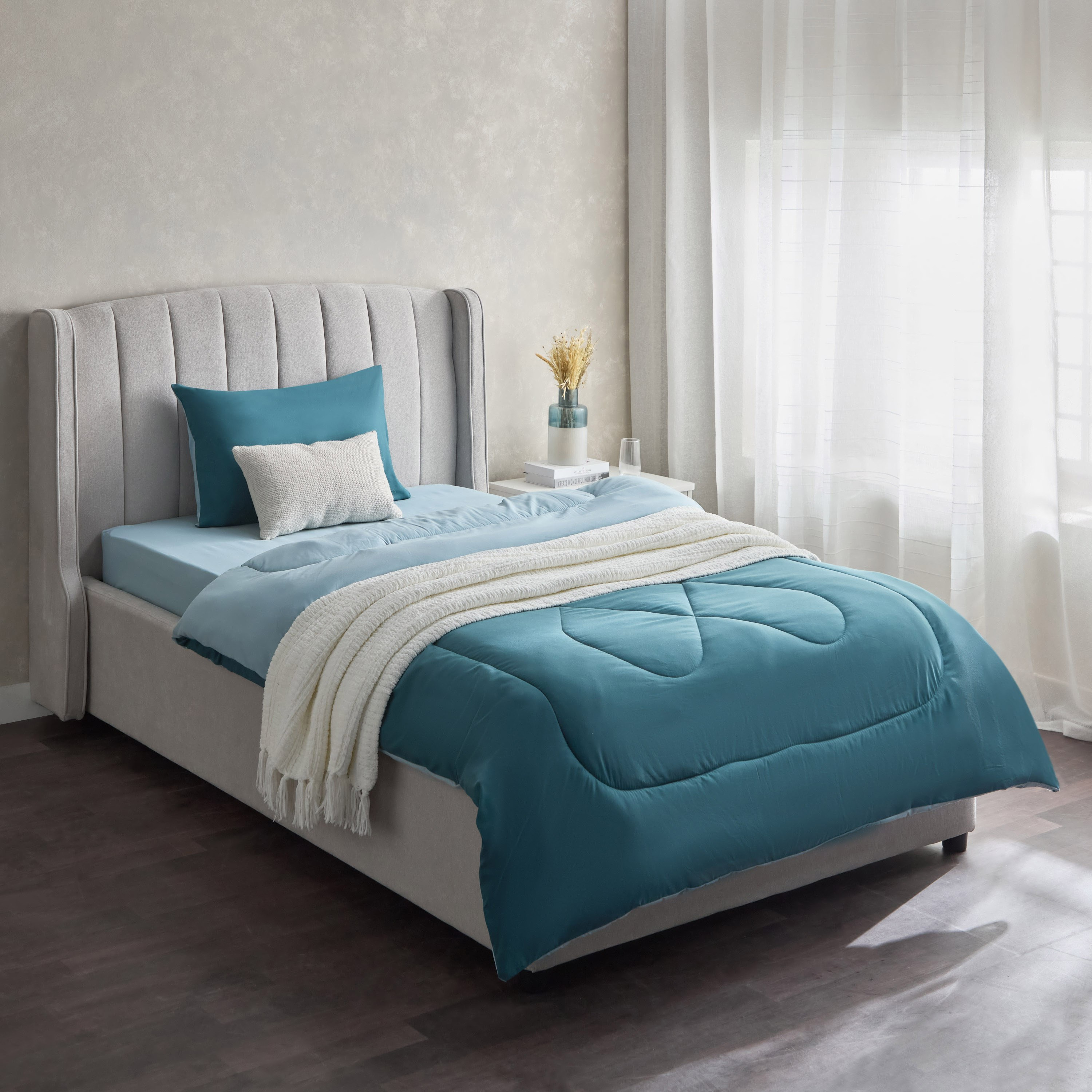 Derby 2-Piece Twin Reversible Microfibre Comforter Set - 160x220 cm-hbxhomeware-hbxbedroom-image-9