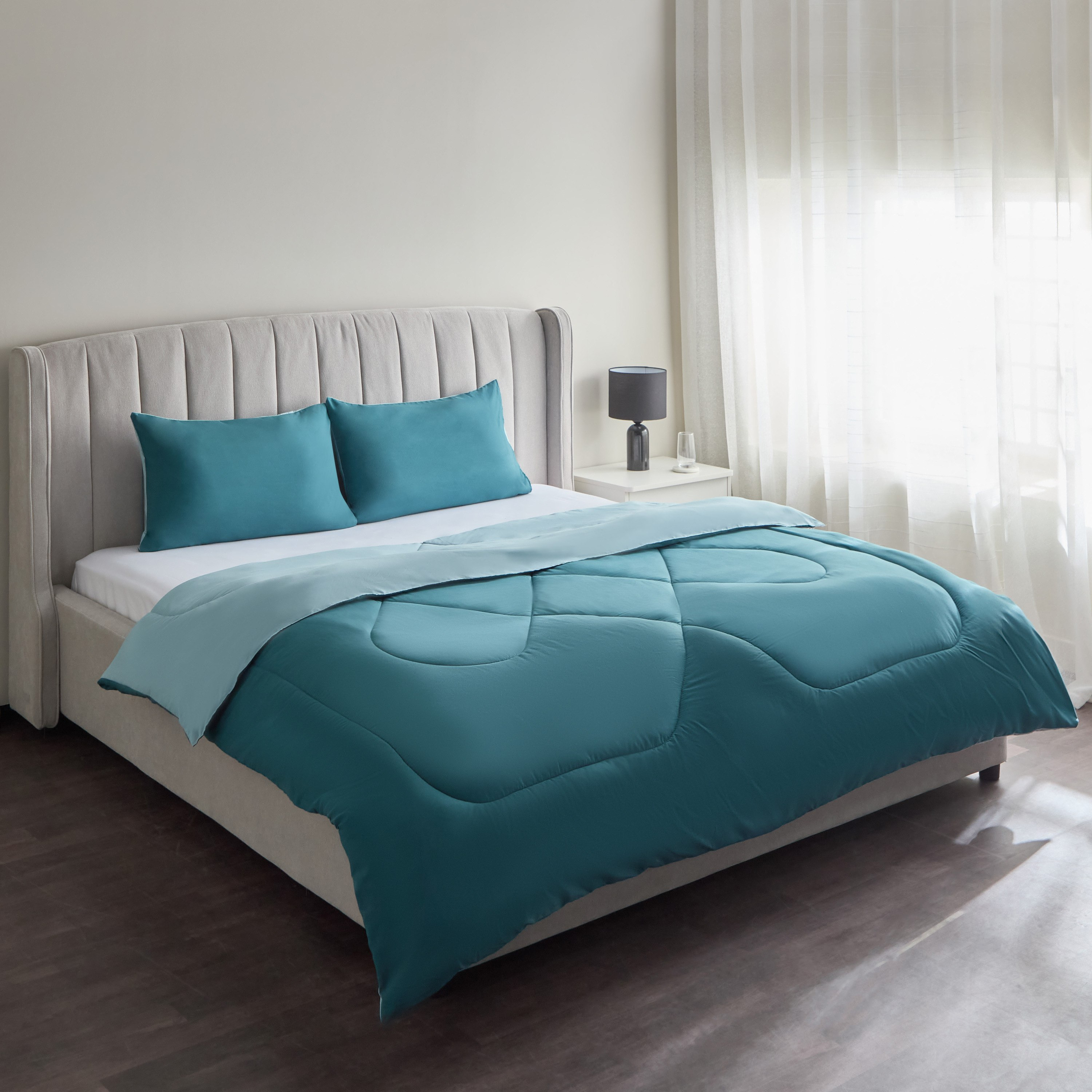 طقم لحاف كوين من الألياف الدقيقة يستخدم على الوجهين 3 قطع من ديربي- 200x230 سم-hbxhomeware-hbxbedroom-image-2