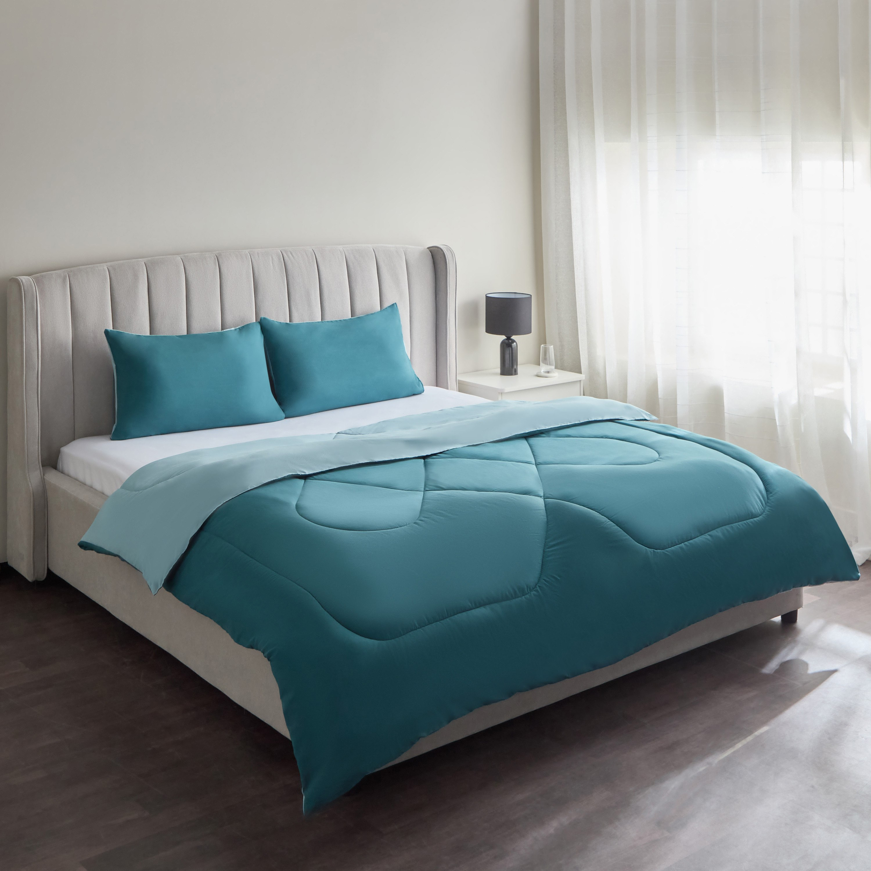 طقم لحاف كينج من الألياف الدقيقة يستخدم على الوجهين 3 قطع من ديربي - 220x240 سم-hbxhomeware-hbxbedroom-image-2