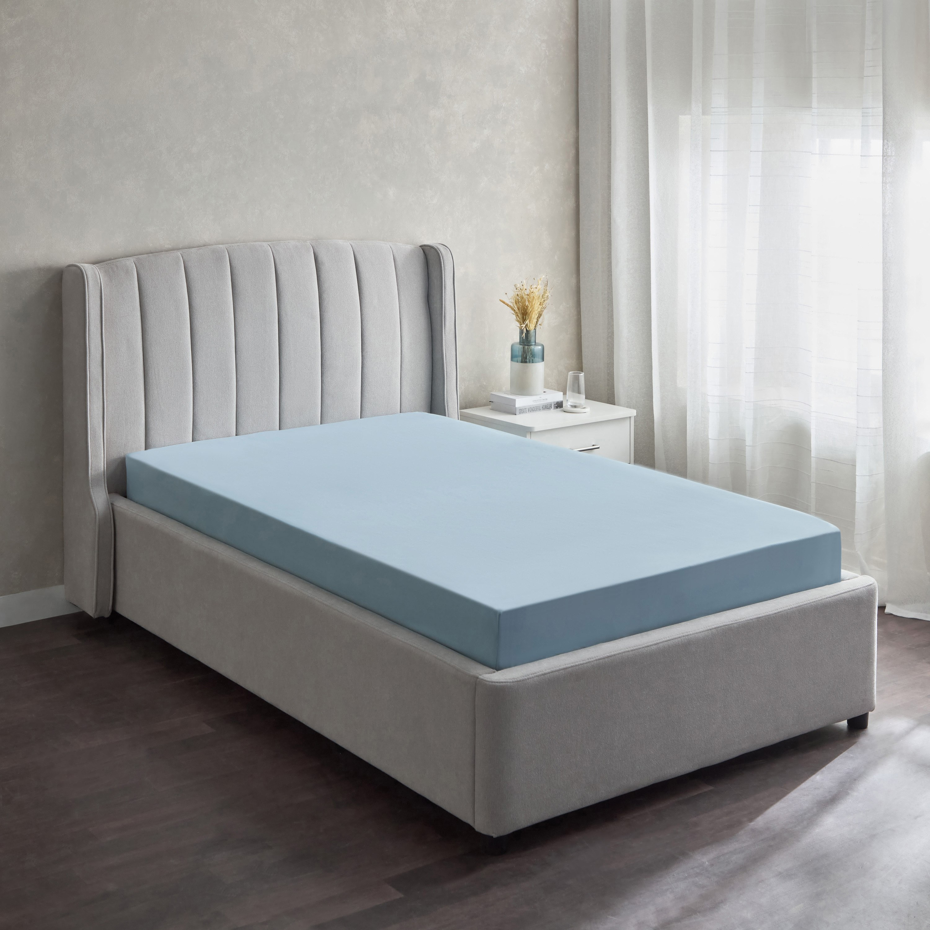 Derby Solid Twin Microfibre Fitted Sheet - 120x200+25 cm-hbxhomeware-hbxbedroom-image-1