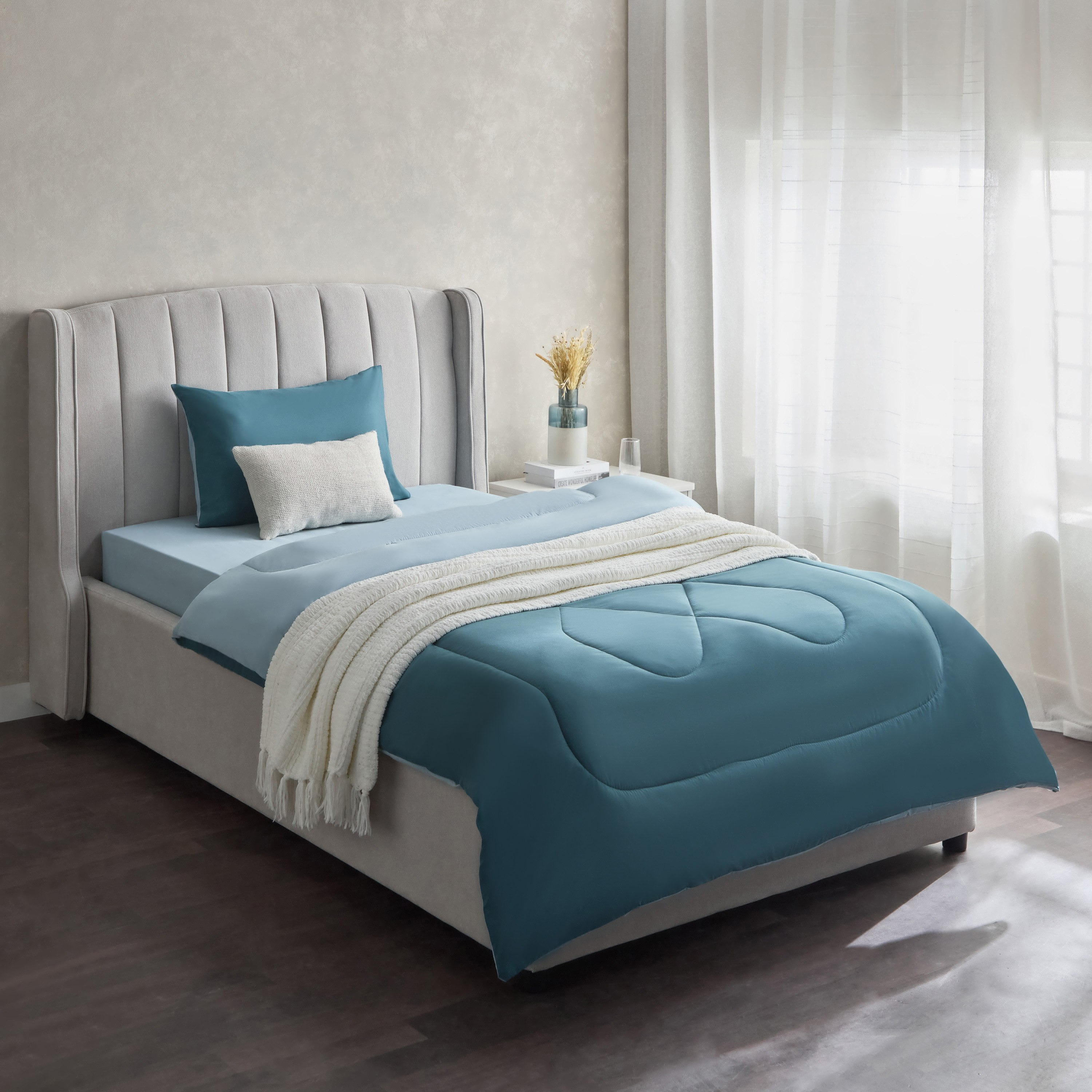 Derby Solid Twin Microfibre Fitted Sheet - 120x200+25 cm-hbxhomeware-hbxbedroom-image-6