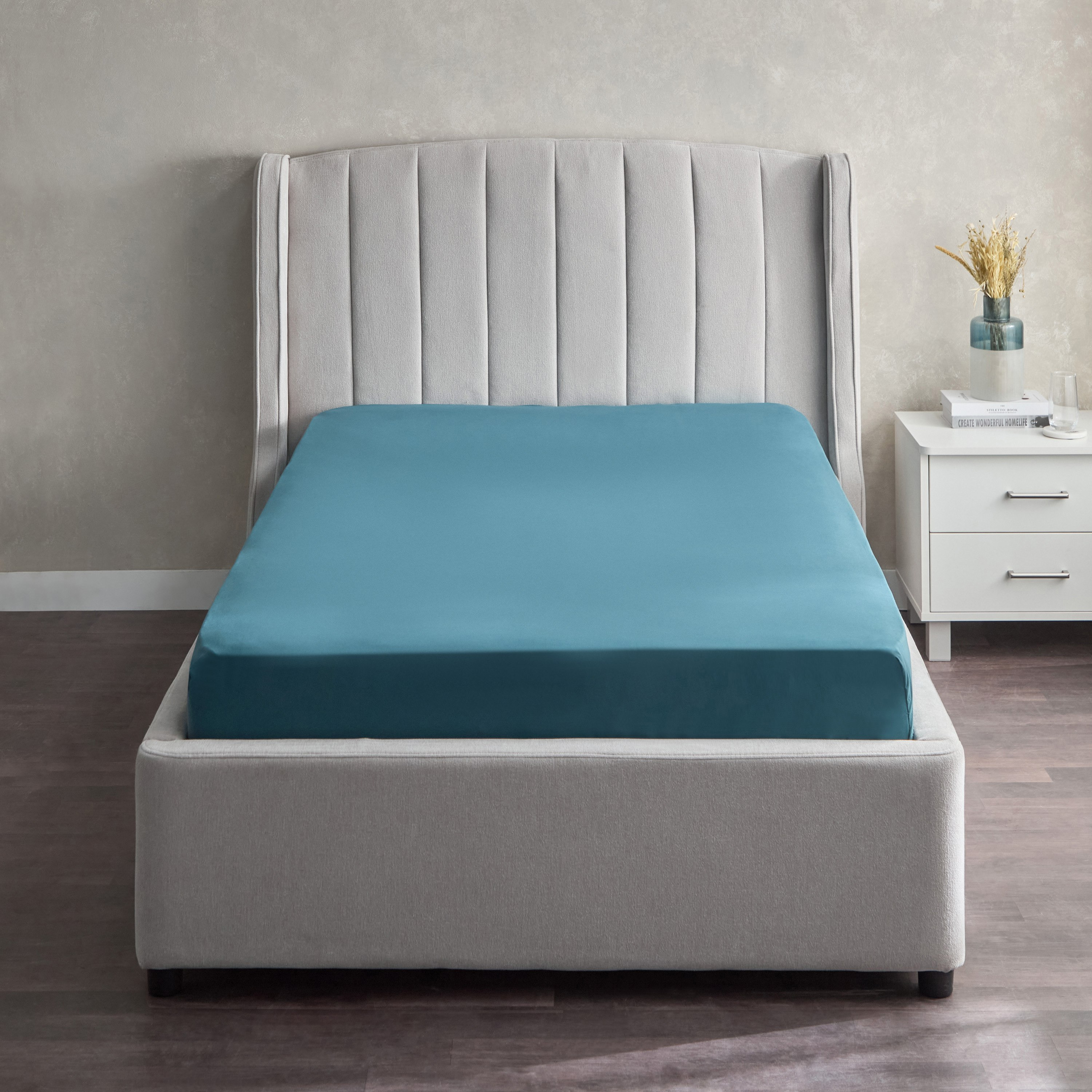 Derby Solid Twin Microfibre Fitted Sheet - 120x200+25 cm-hbxhomeware-hbxbedroom-image-2