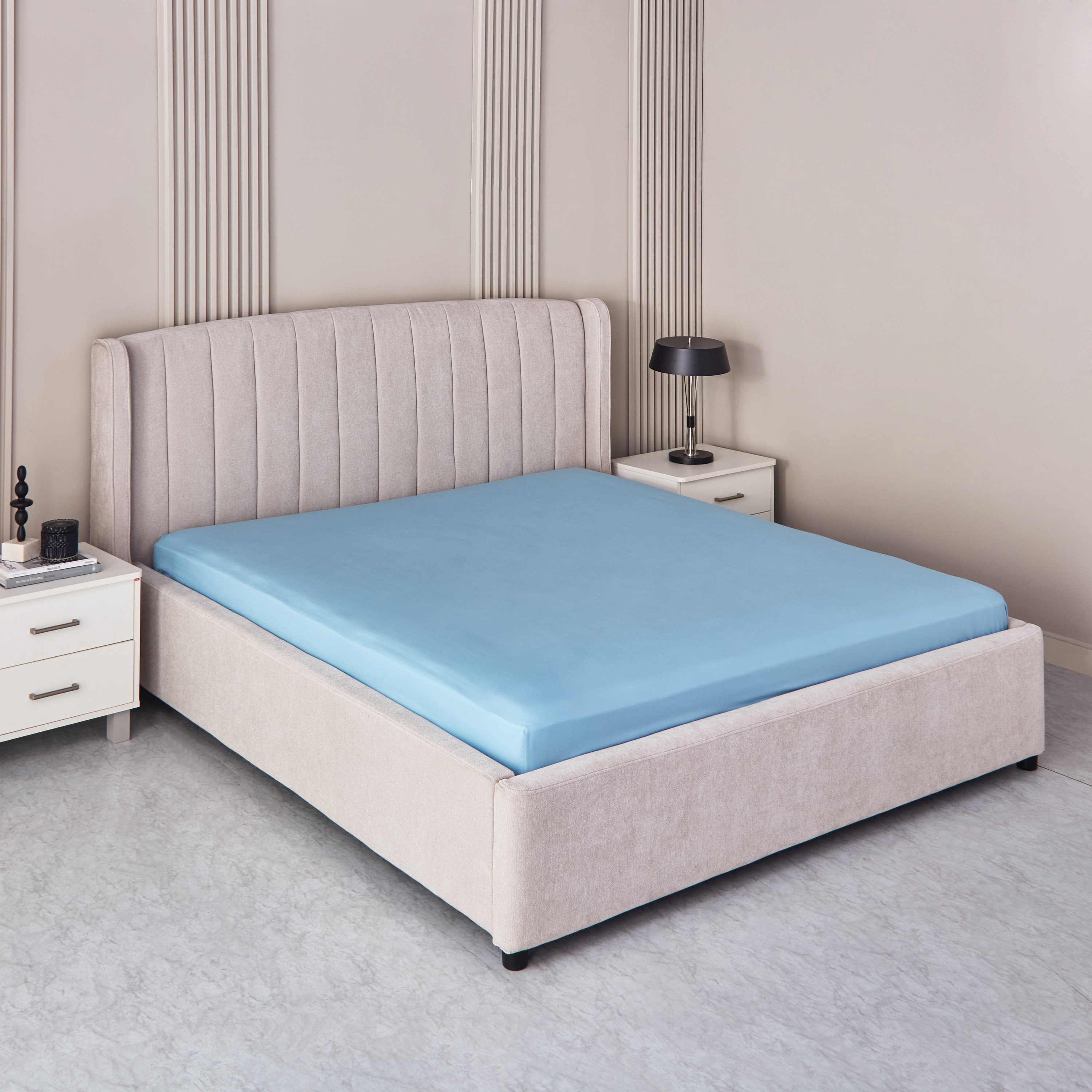 شرشف مطاطي كوين سادة من الألياف الدقيقة من ديربي - 150x200+25 سم-hbxhomeware-hbxbedroom-image-1
