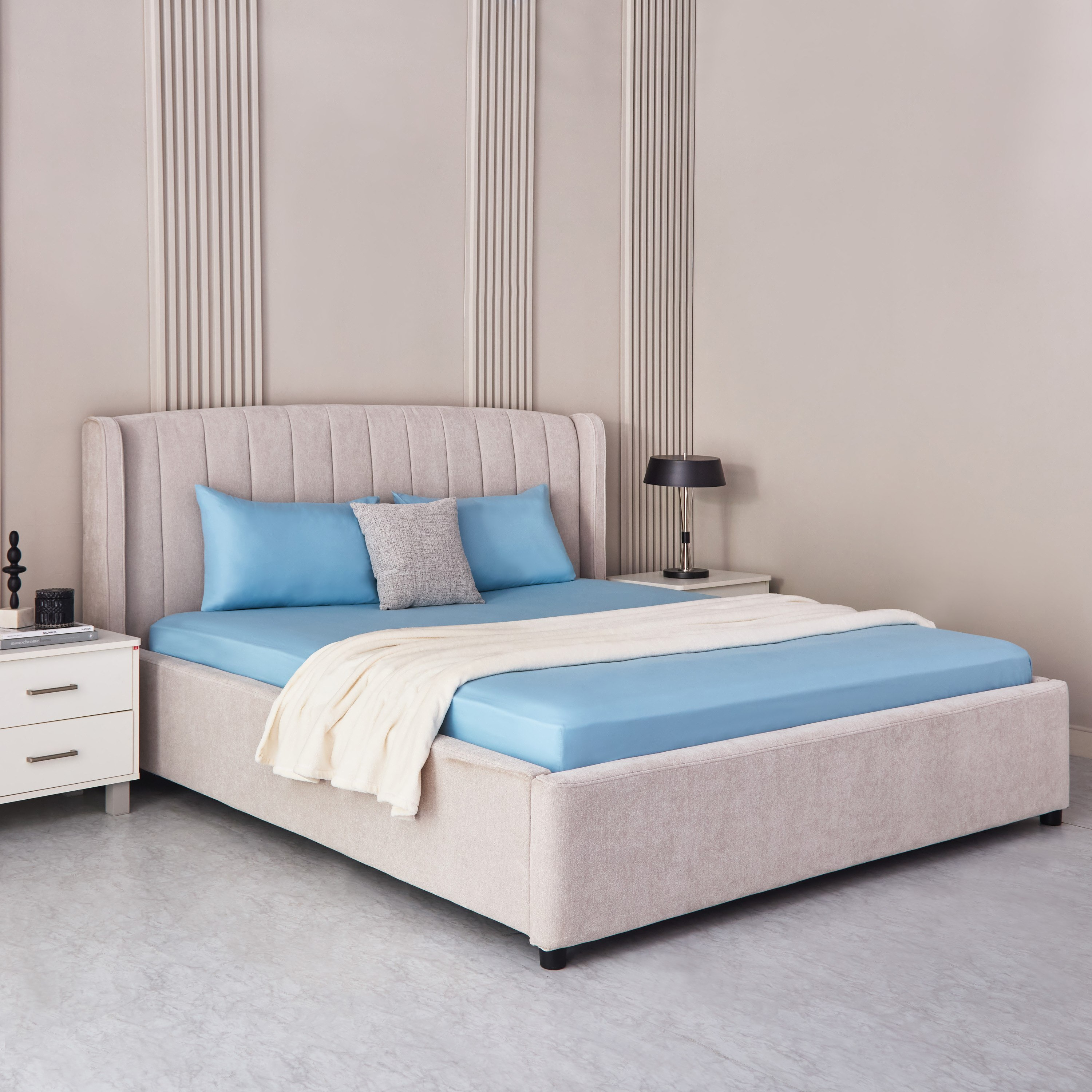 شرشف مطاطي كوين سادة من الألياف الدقيقة من ديربي - 150x200+25 سم-hbxhomeware-hbxbedroom-image-6
