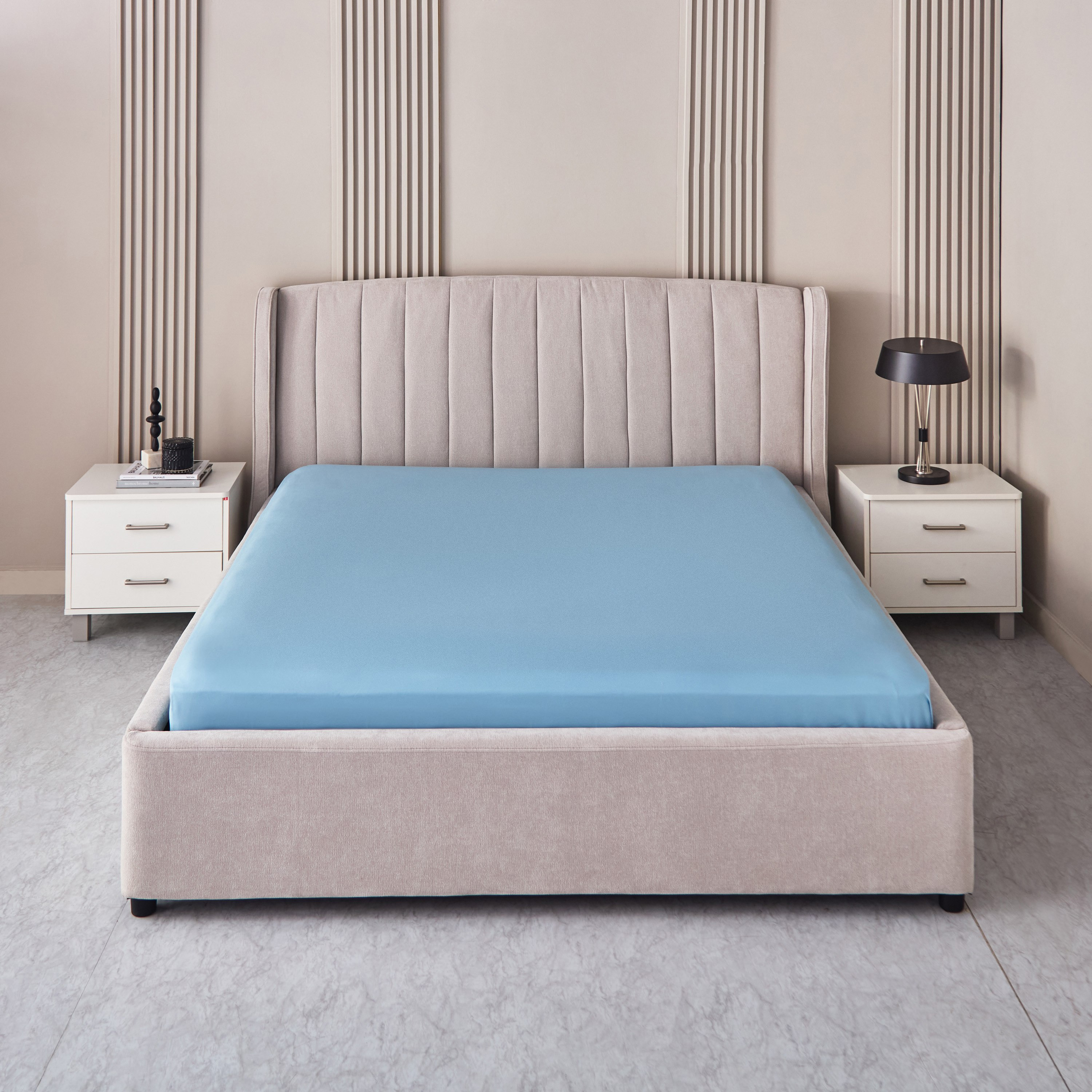 شرشف مطاطي أولمبيك كوين سادة من الألياف الدقيقة من ديربي - 160x200+25 سم-hbxhomeware-hbxbedroom-image-2