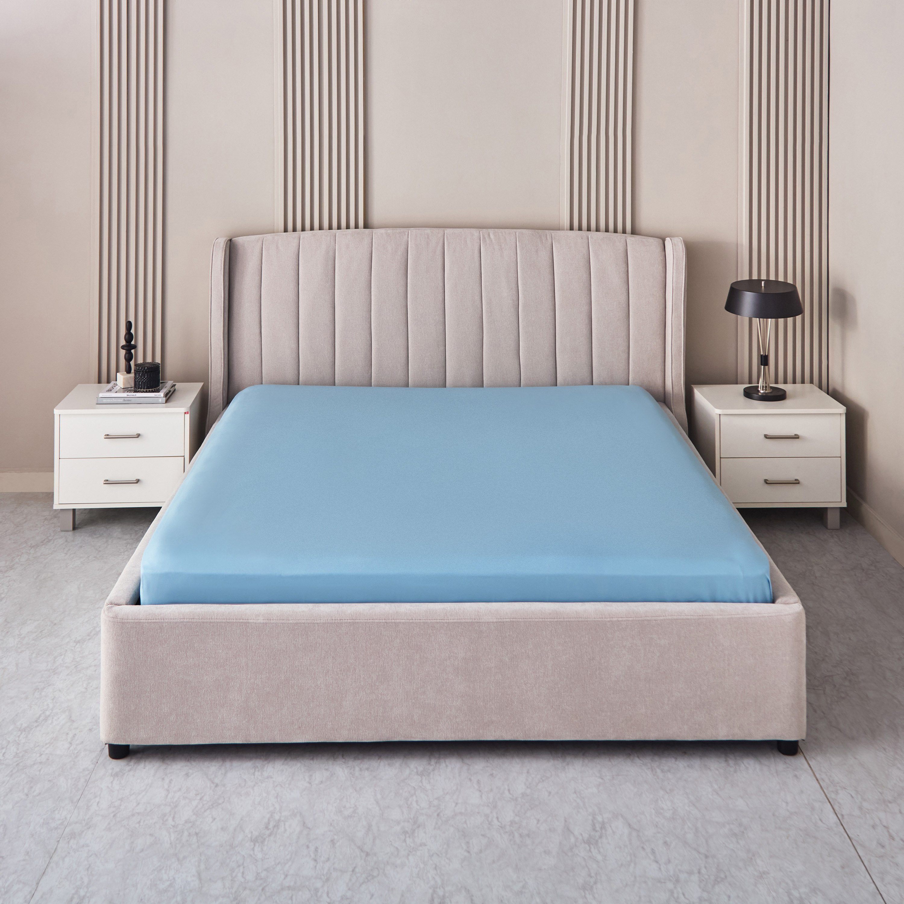 Derby Solid King Microfibre Fitted Sheet - 180x200+25 cm-hbxhomeware-hbxbedroom-image-2
