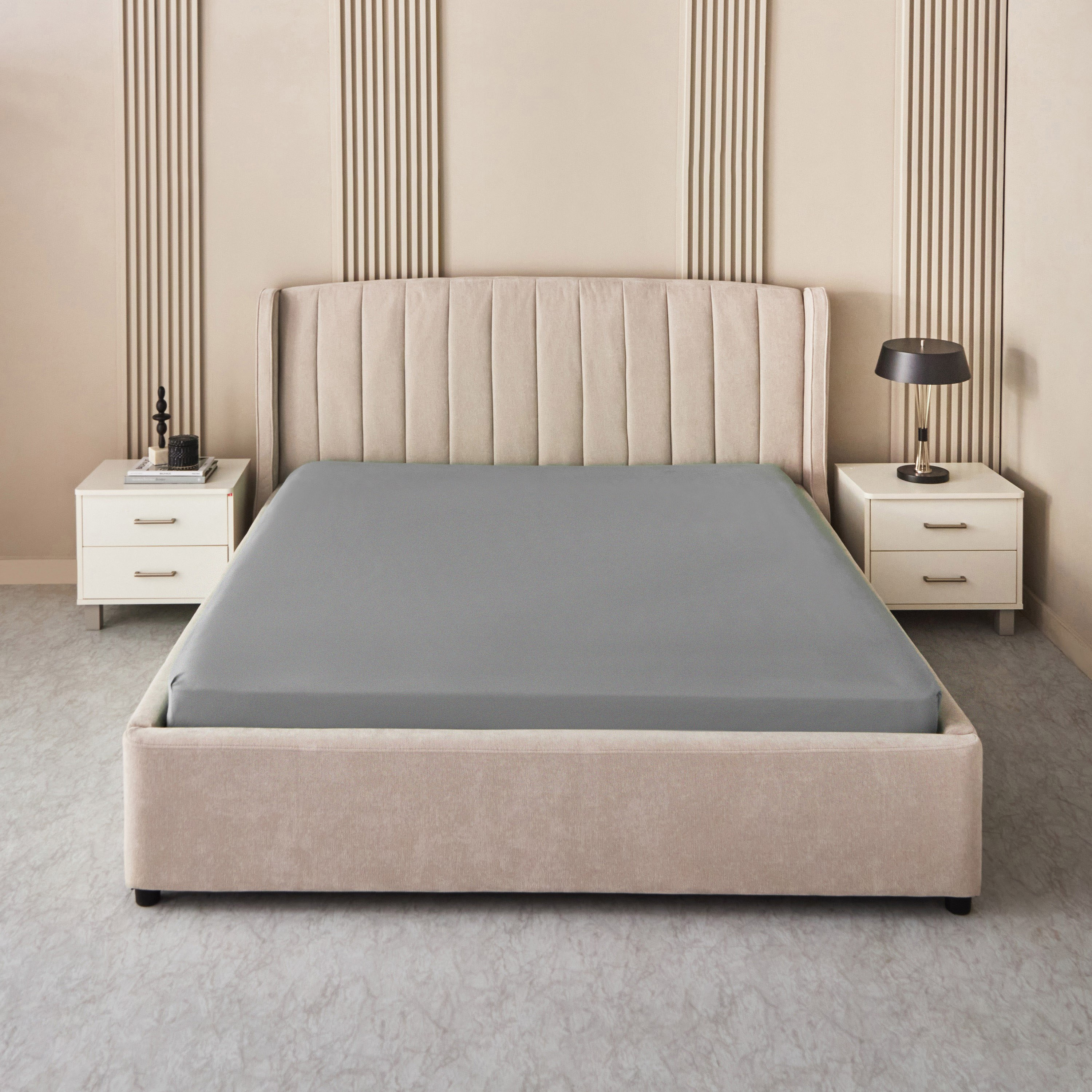 شرشف مطاطي كوين سادة من الألياف الدقيقة من ديربي - 150x200+25 سم-hbxhomeware-hbxbedroom-image-2