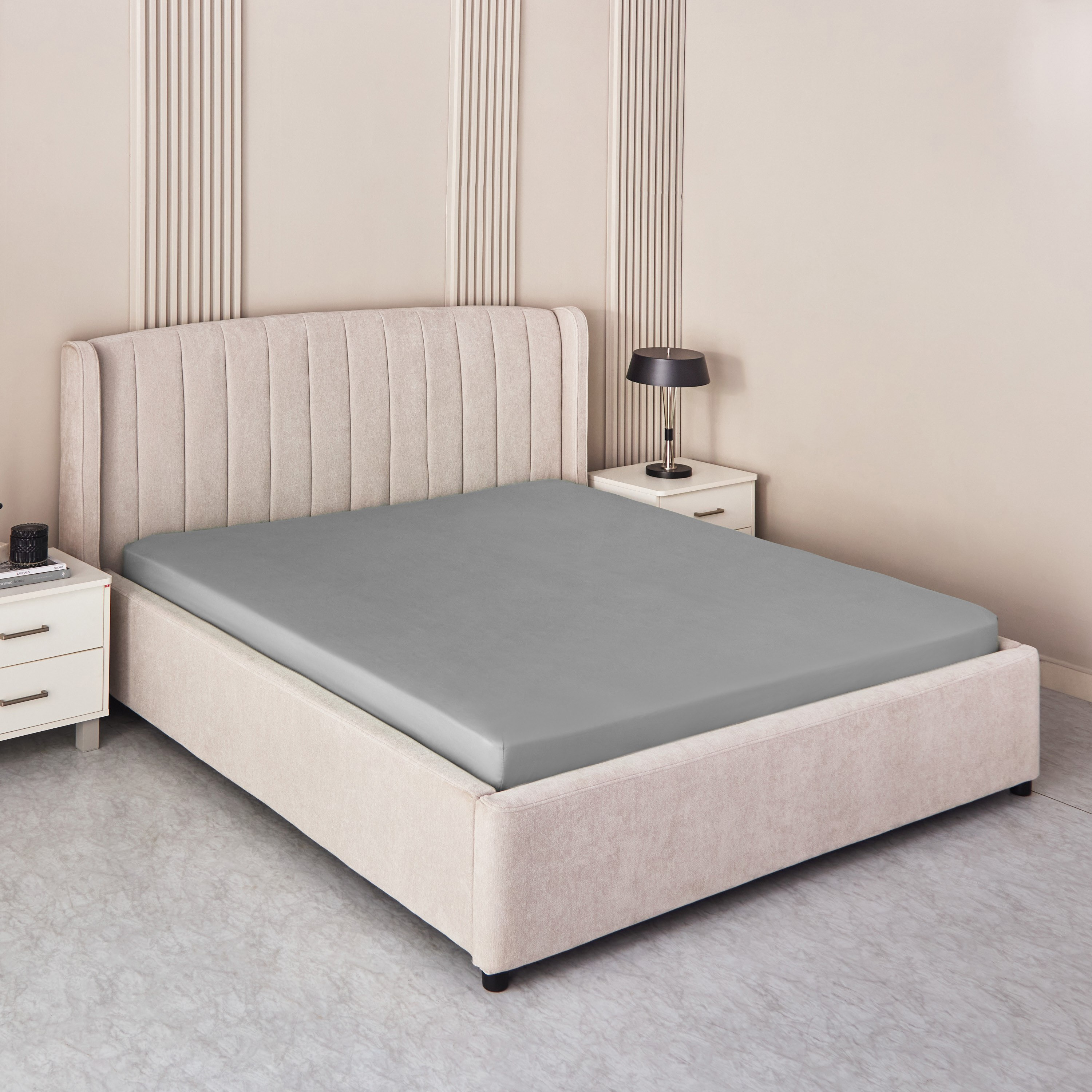 Derby Solid Olympic Queen Microfibre Fitted Sheet - 160x200+25 cm-hbxhomeware-hbxbedroom-image-1