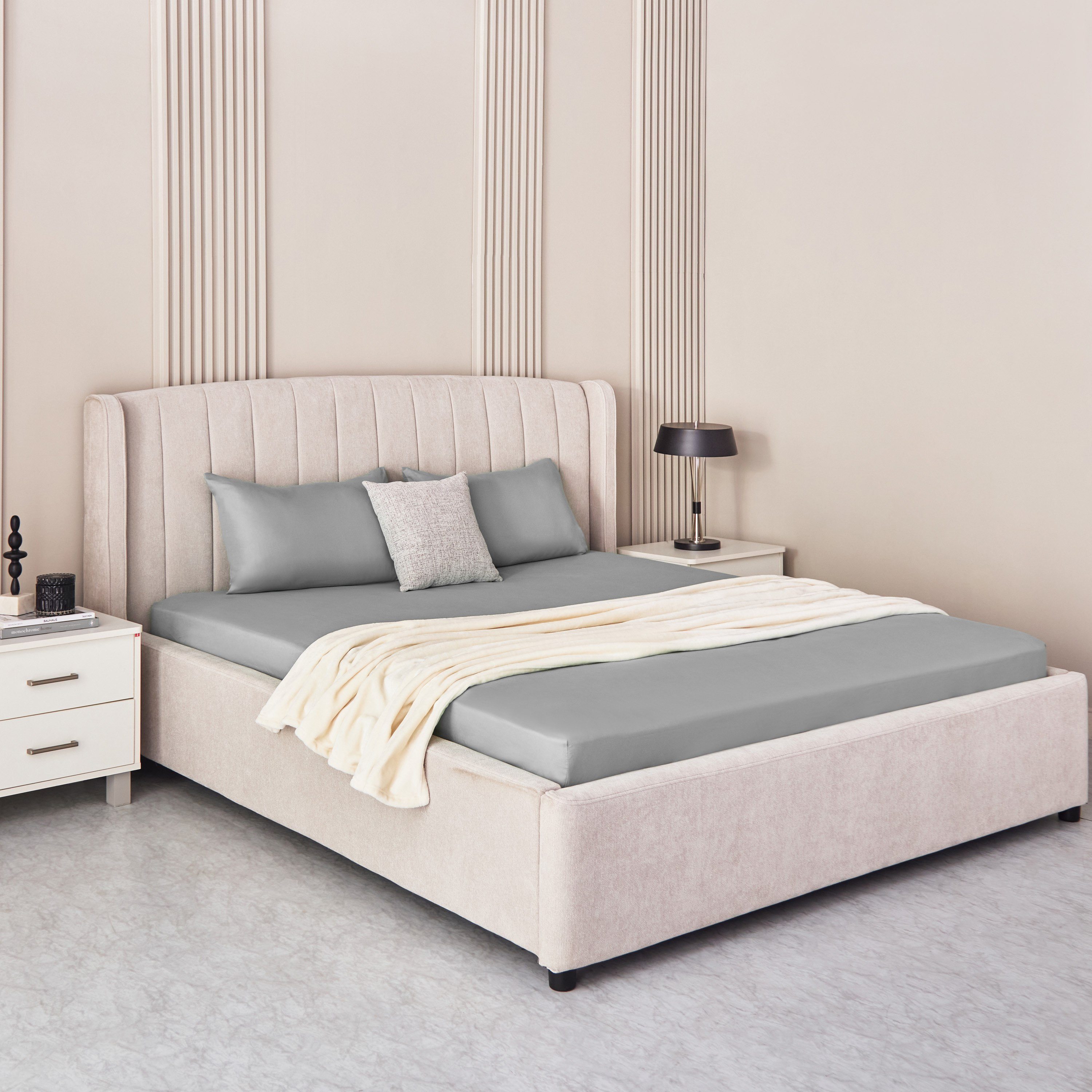 Derby Solid Olympic Queen Microfibre Fitted Sheet - 160x200+25 cm-hbxhomeware-hbxbedroom-image-6