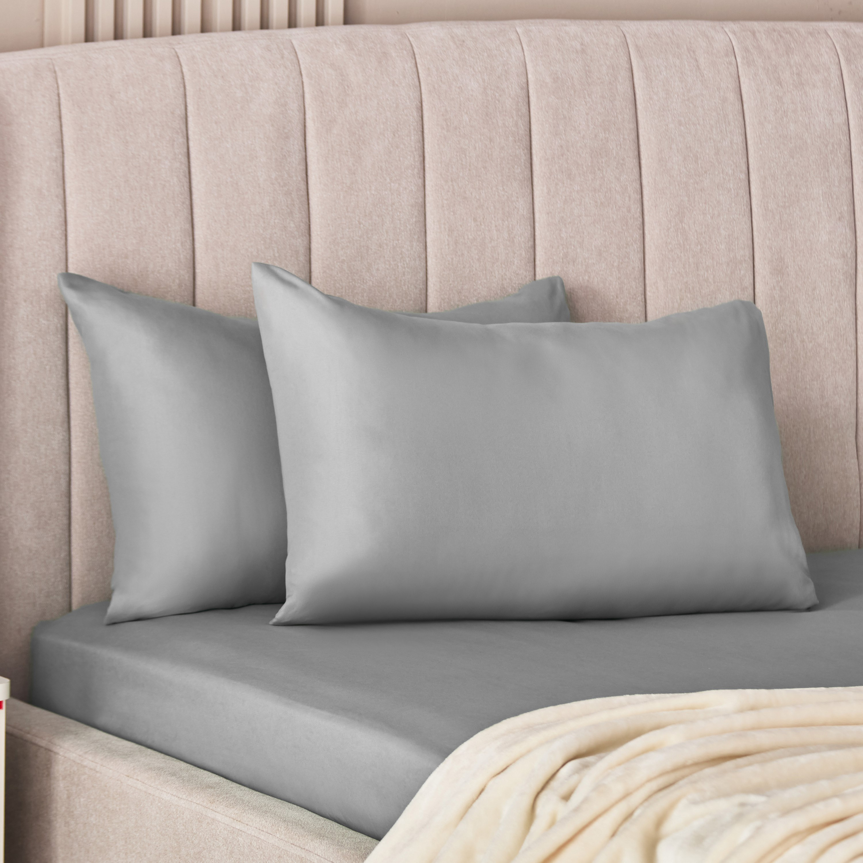 Derby 2-Piece Solid Microfibre Pillowcase Set - 45x70 cm-hbxhomeware-hbxbedroom-image-1