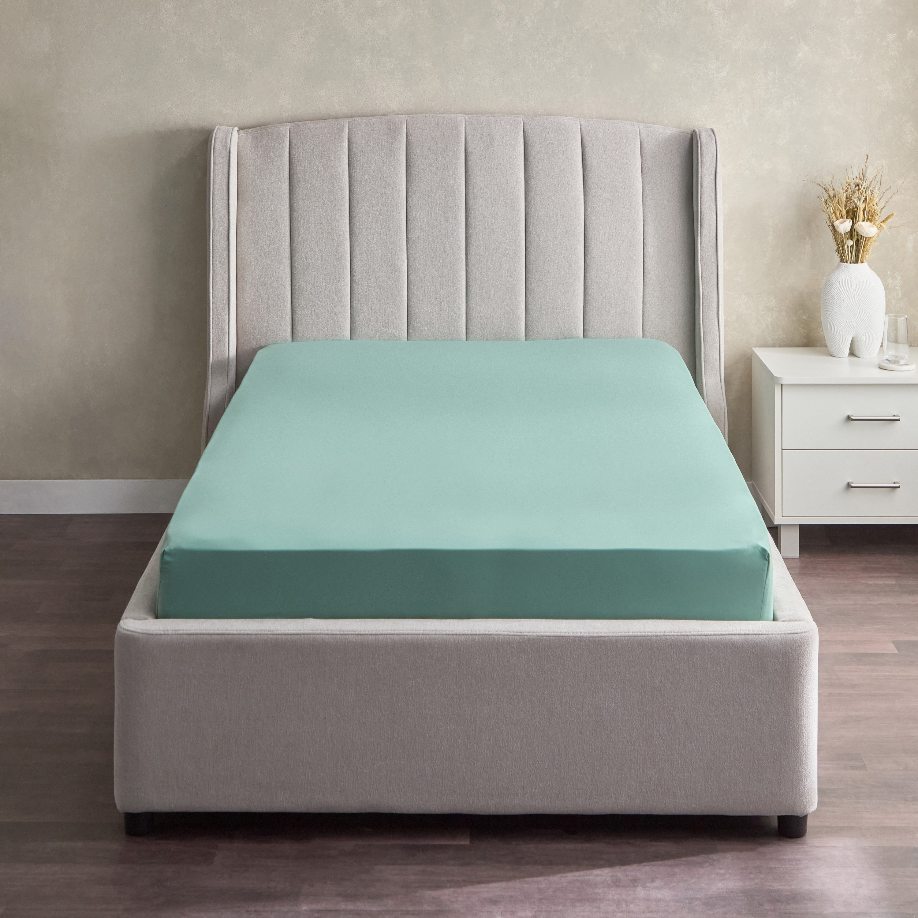 شرشف مطاطي فردي سادة من الألياف الدقيقة من ديربي - 90x190+20 سم-hbxhomeware-hbxbedroom-image-2