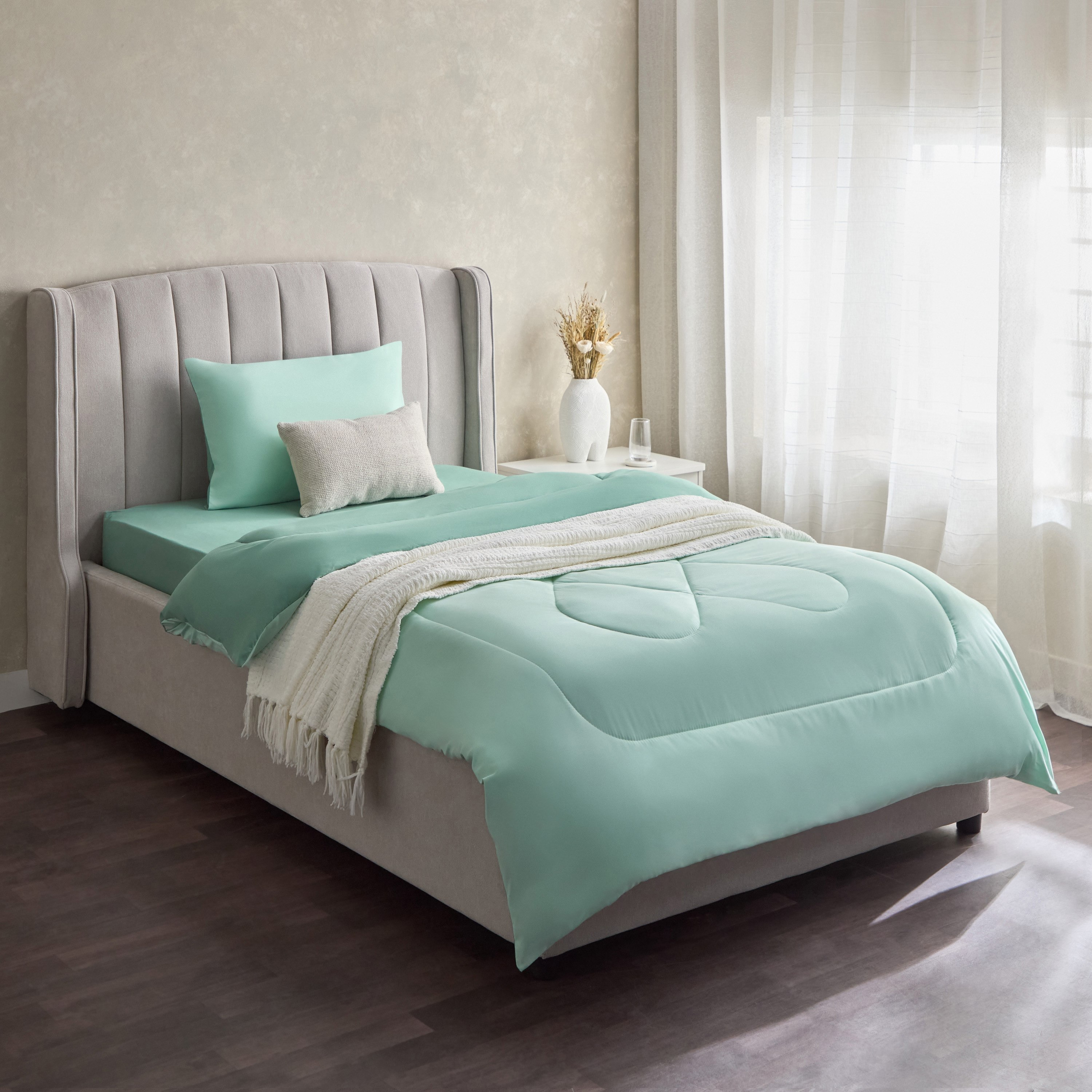 شرشف مطاطي فردي سادة من الألياف الدقيقة من ديربي - 90x190+20 سم-hbxhomeware-hbxbedroom-image-6