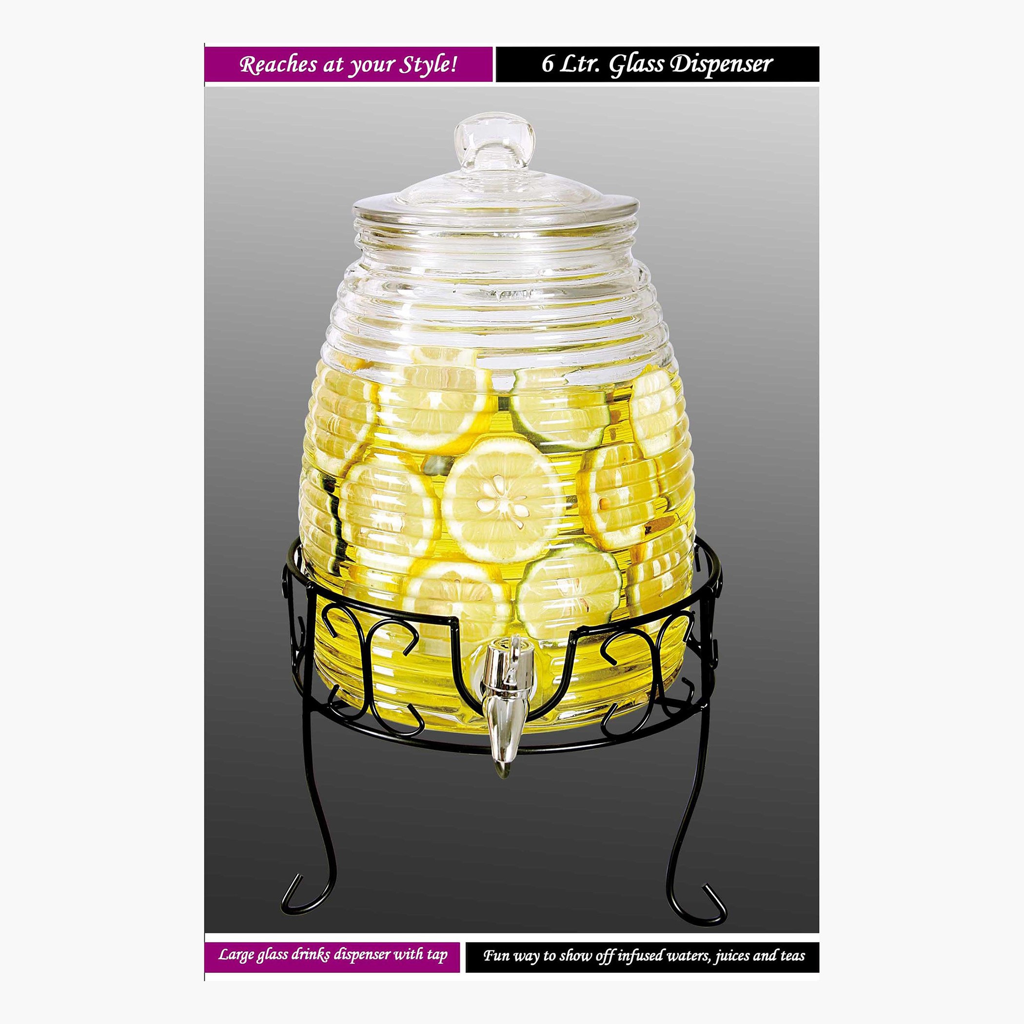 Amity Glass Beverage Dispenser with Stand - 6 L-hbxhomeware-hbxkitchen-image-7