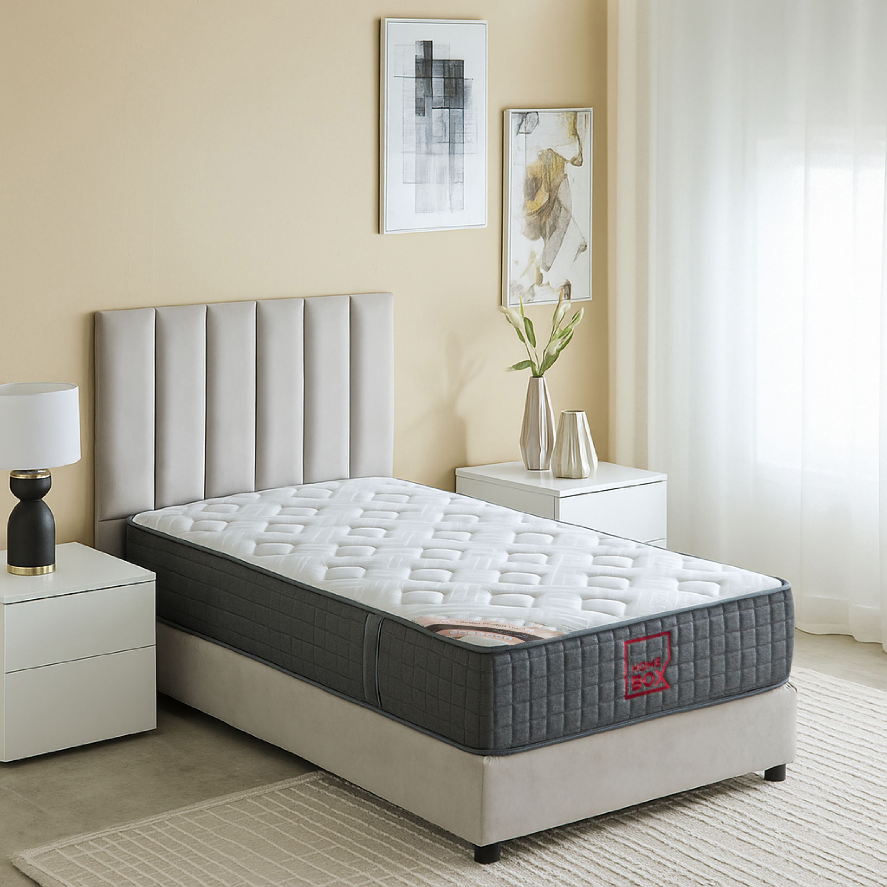 SleepNest iGolden Comfort Lux Knitted Fabric Medium Firm Pocket Spring Single Mattress - 90x190x25cm-PROMO_HB_KSA_HBX10_190925-image-3