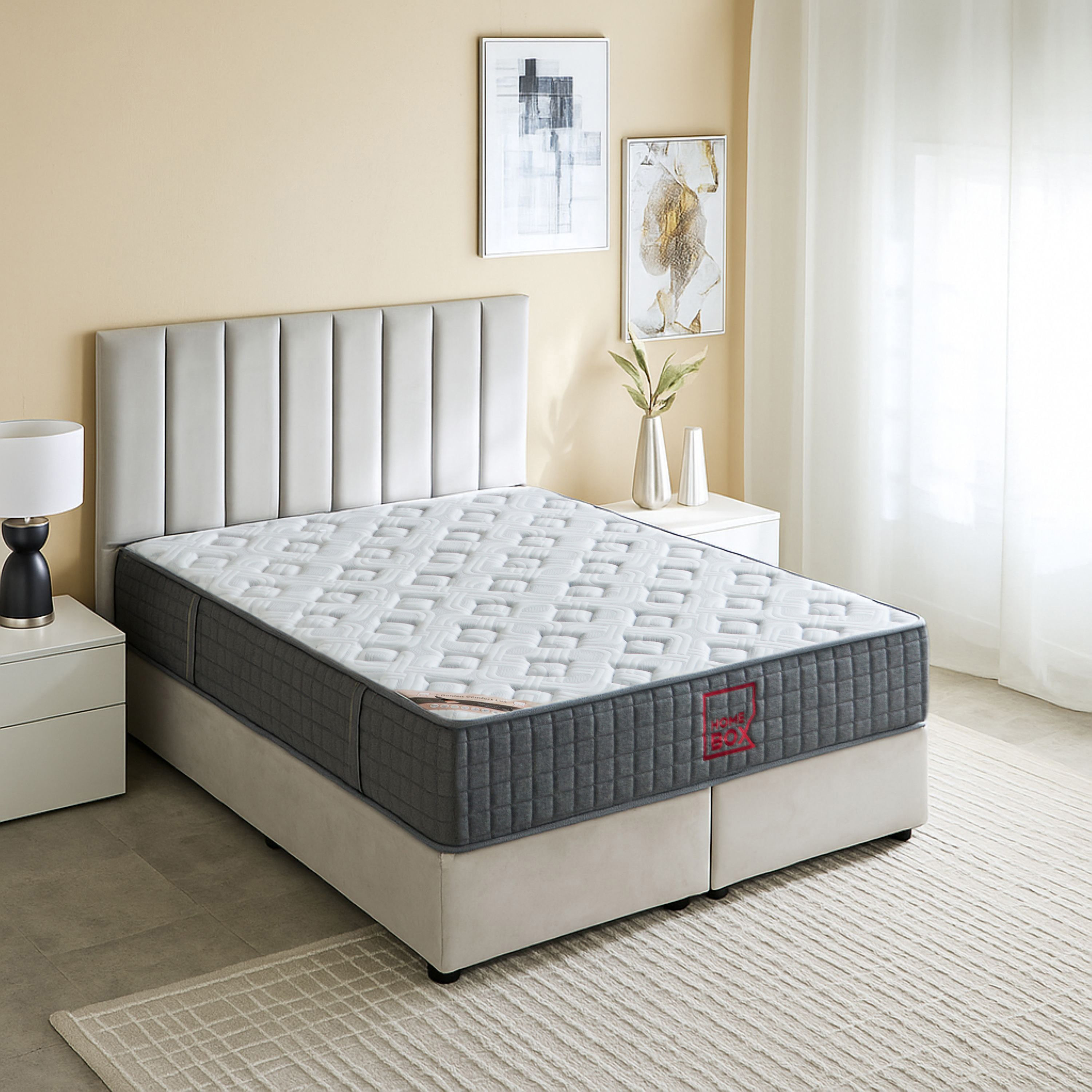 SleepNest iGolden Comfort Lux Knitted Fabric Medium Firm Pocket Spring Queen Mattress - 140x200x25cm-PROMO_HB_KSA_HBX10_190925-image-3