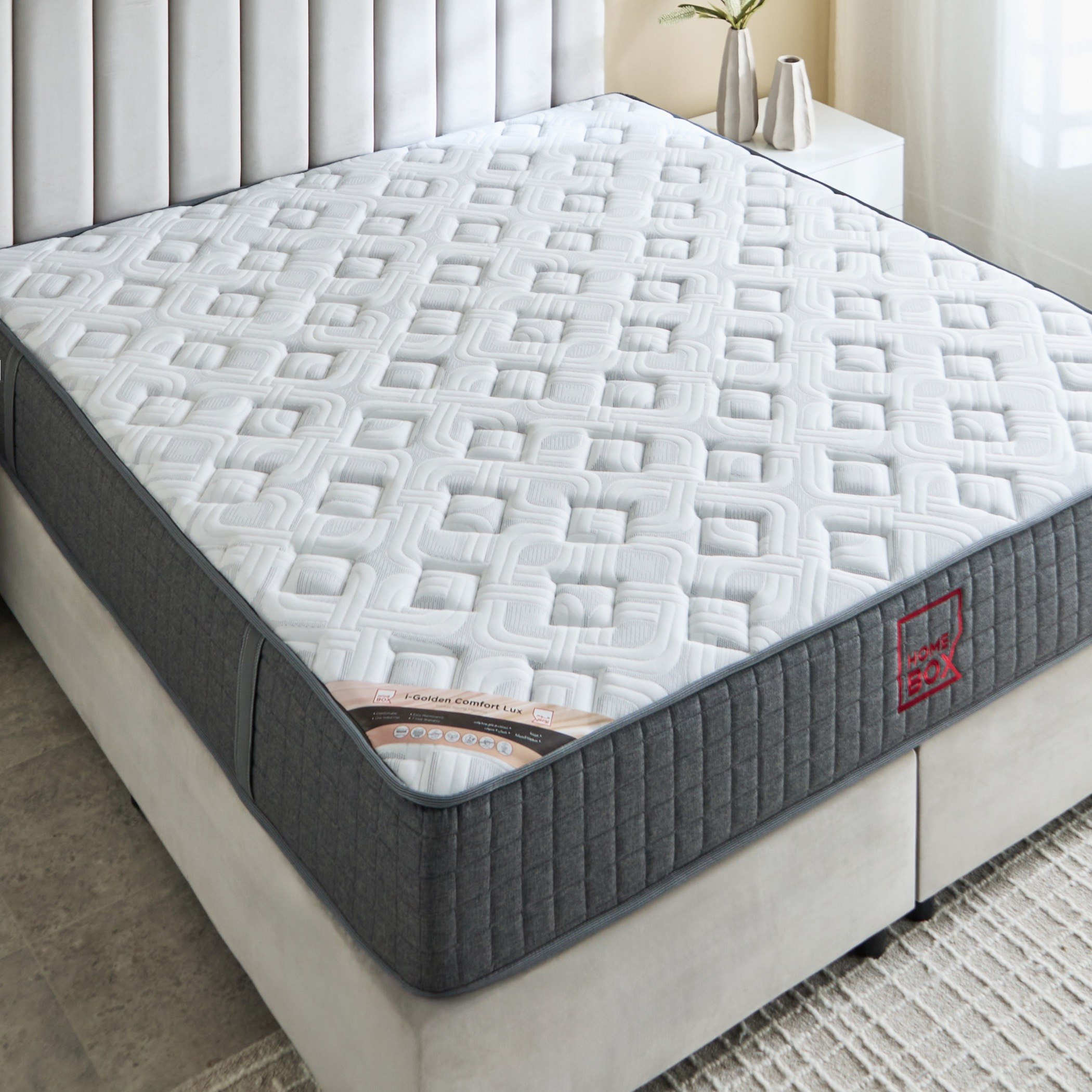 SleepNest iGolden Comfort Lux Knitted Fabric Medium Firm Pocket Spring King Mattress - 180x200x25 cm-hbxfurniture-mattresses-king-image-4