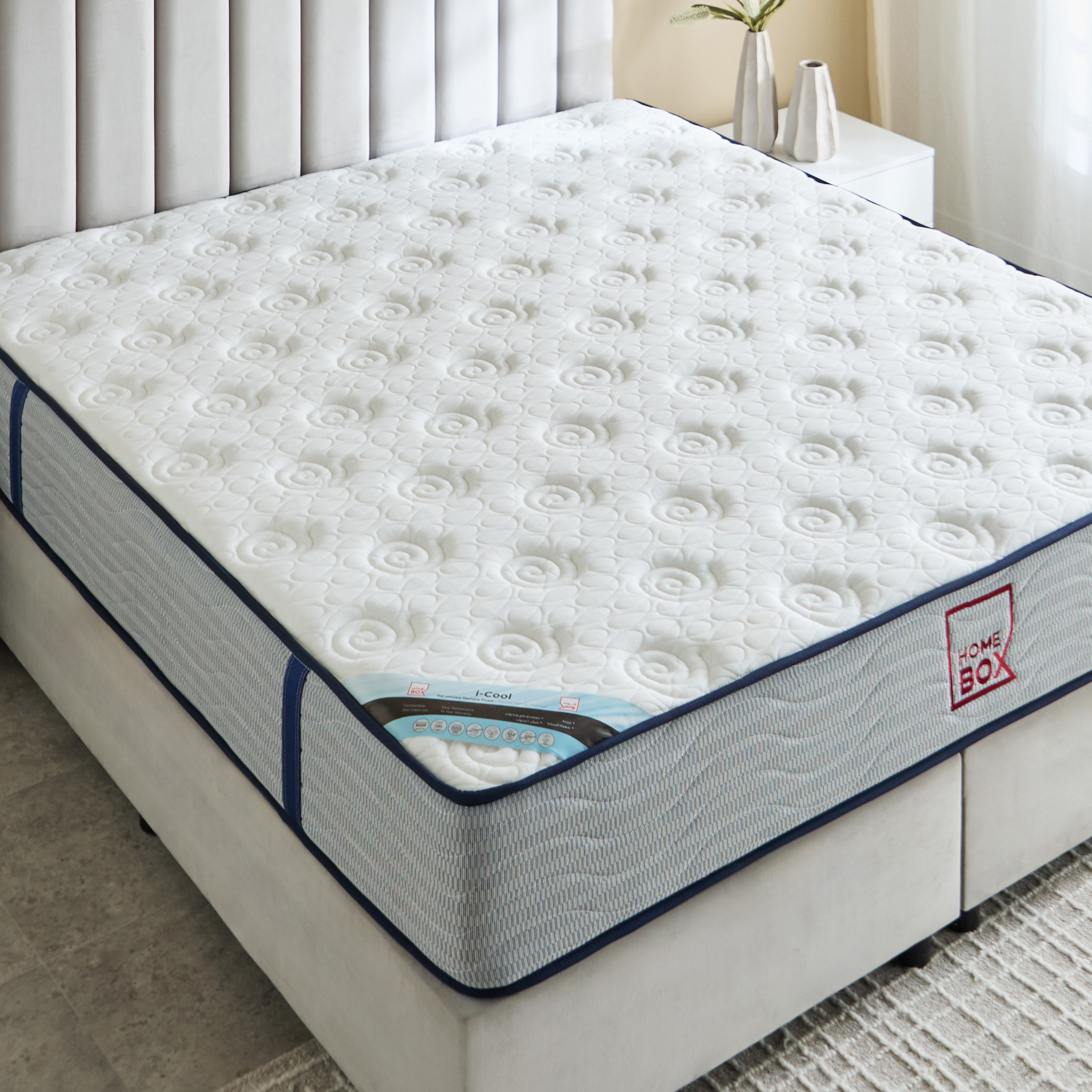 مرتبة كينج ميموري فوم مملوء بالجل بنوابض جيبية من سليب لوكس آي كول - 180x200x25 سم-hbxfurniture-mattresses-king-image-4