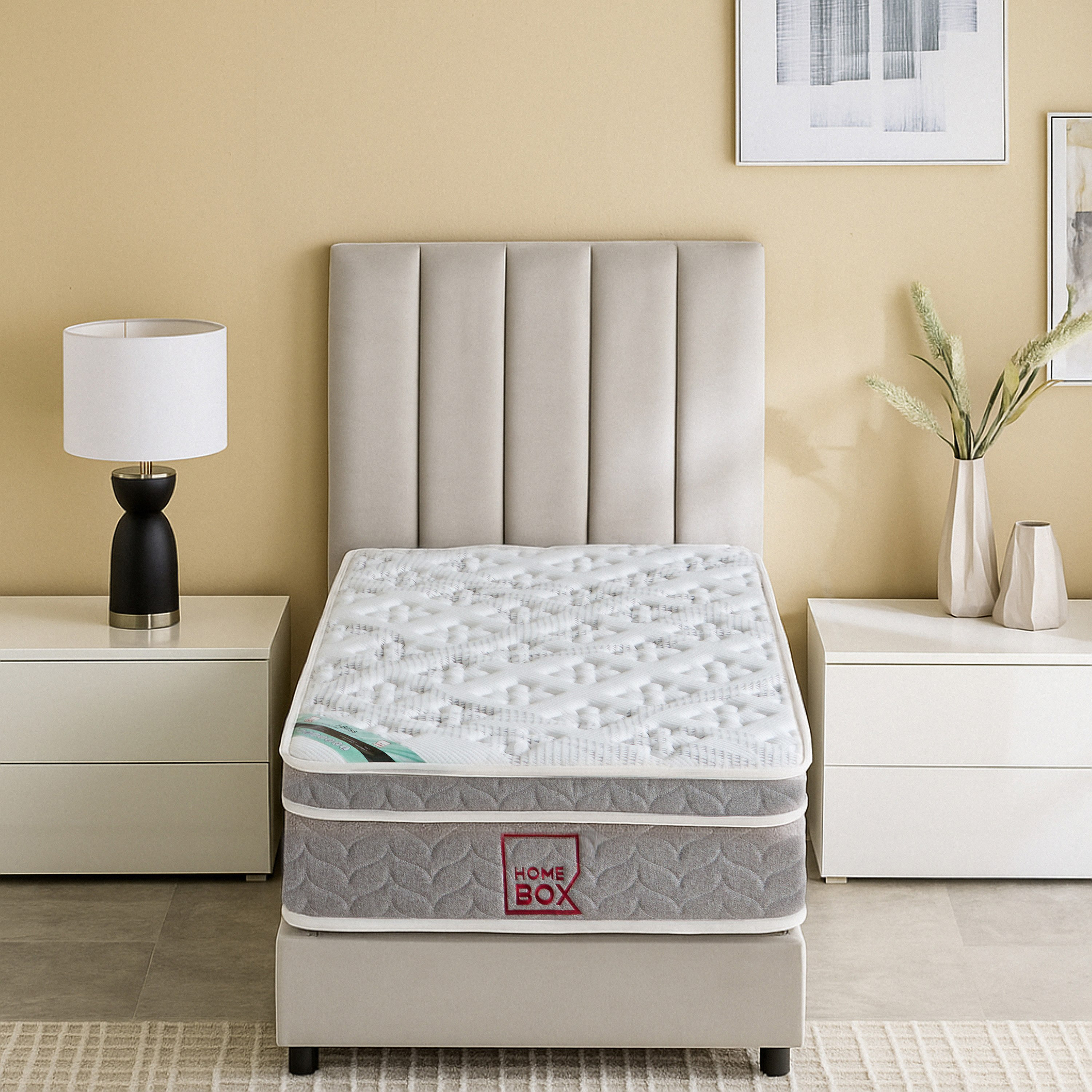 SleepLuxe iBliss Natural Latex Medium Firm Knitted Breathable Pocket Spring Mattress - 120x200x28 cm-hbxfurniture-mattresses-twin-image-2