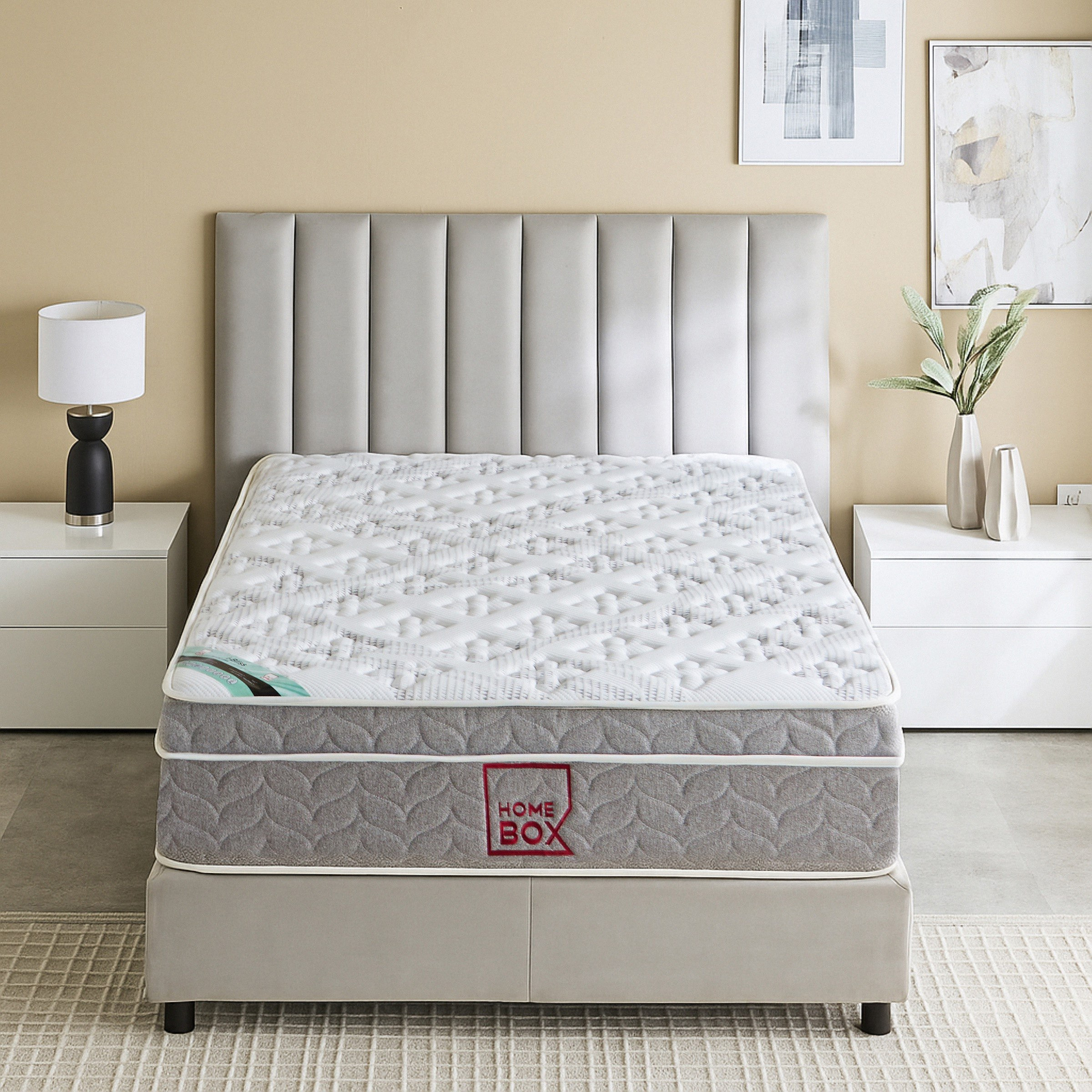 SleepLuxe iBliss Natural Latex Medium Firm Knitted Breathable Pocket Spring Mattress - 150x200x28 cm-PROMO_HB_KSA_HBX10_190925-image-2