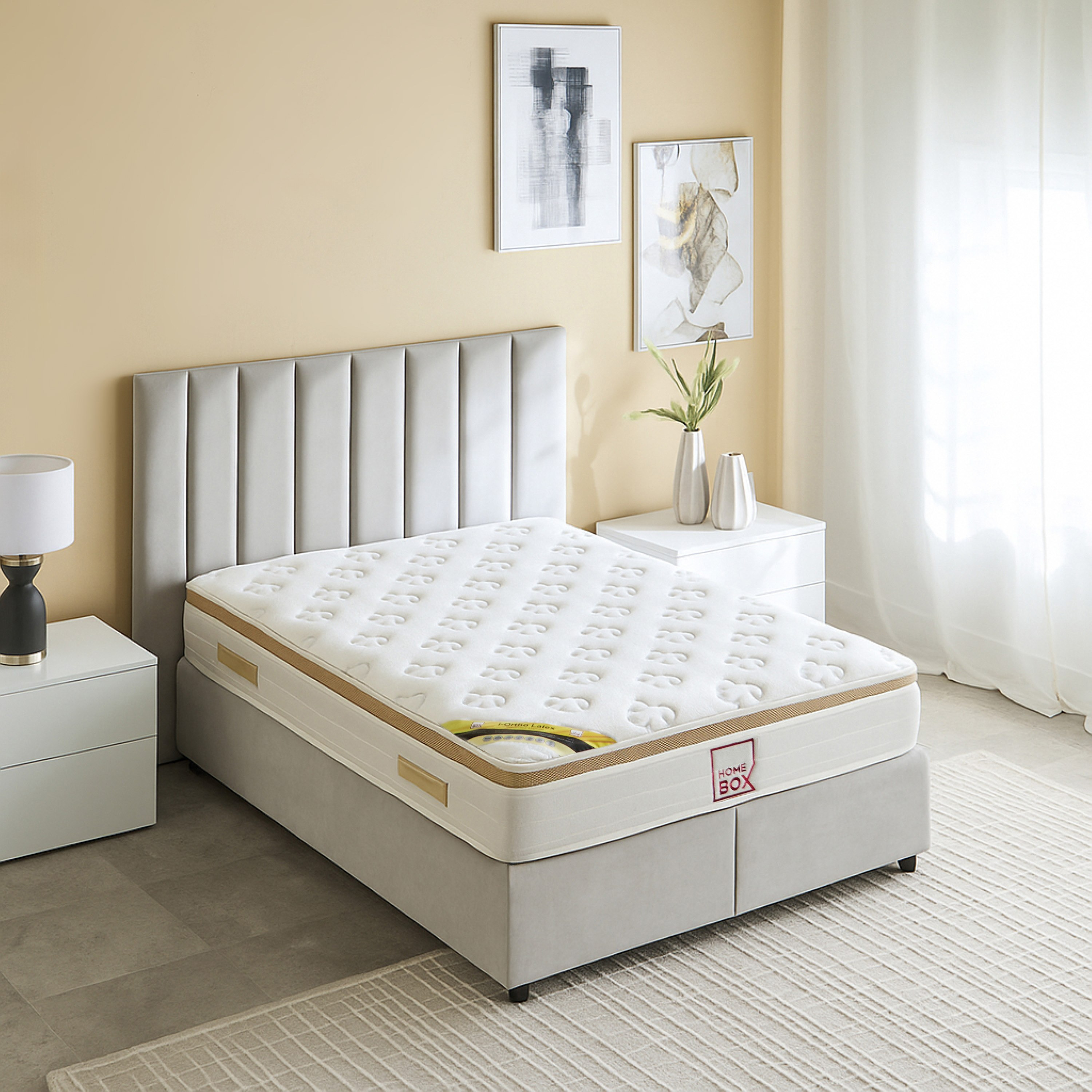 SleepLuxe iOrtho Latex Knitted Breathable Firm Extra Firm Rebonded Foam Queen Mattress - 140x200x24 cm-PROMO_HB_KSA_HBX10_190925-image-3
