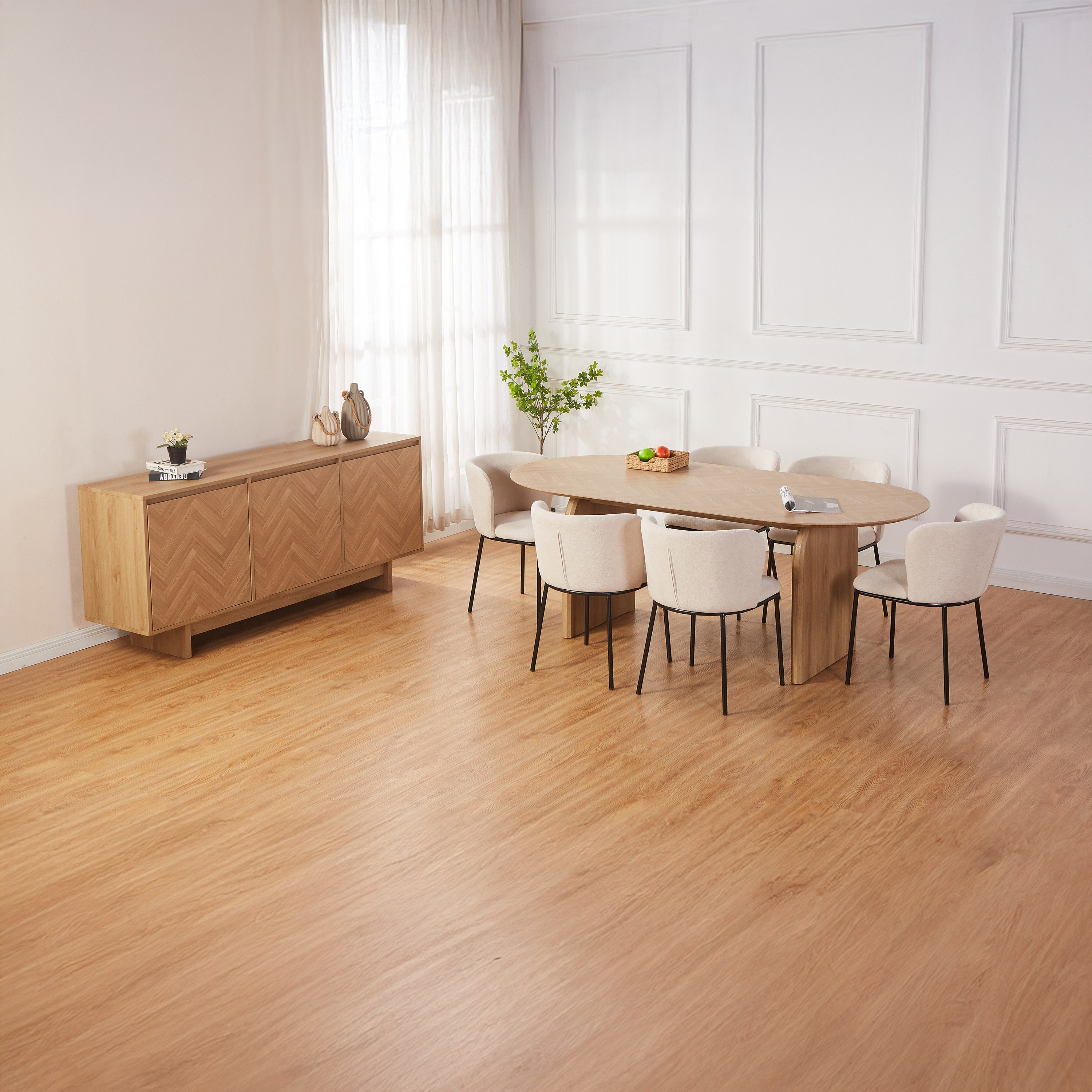 طقم طاولة سفرة بيضاوية 6 مقاعد من هيميسفير-hbxfurniture-diningtablesandsets-diningsets-sixseater-image-2