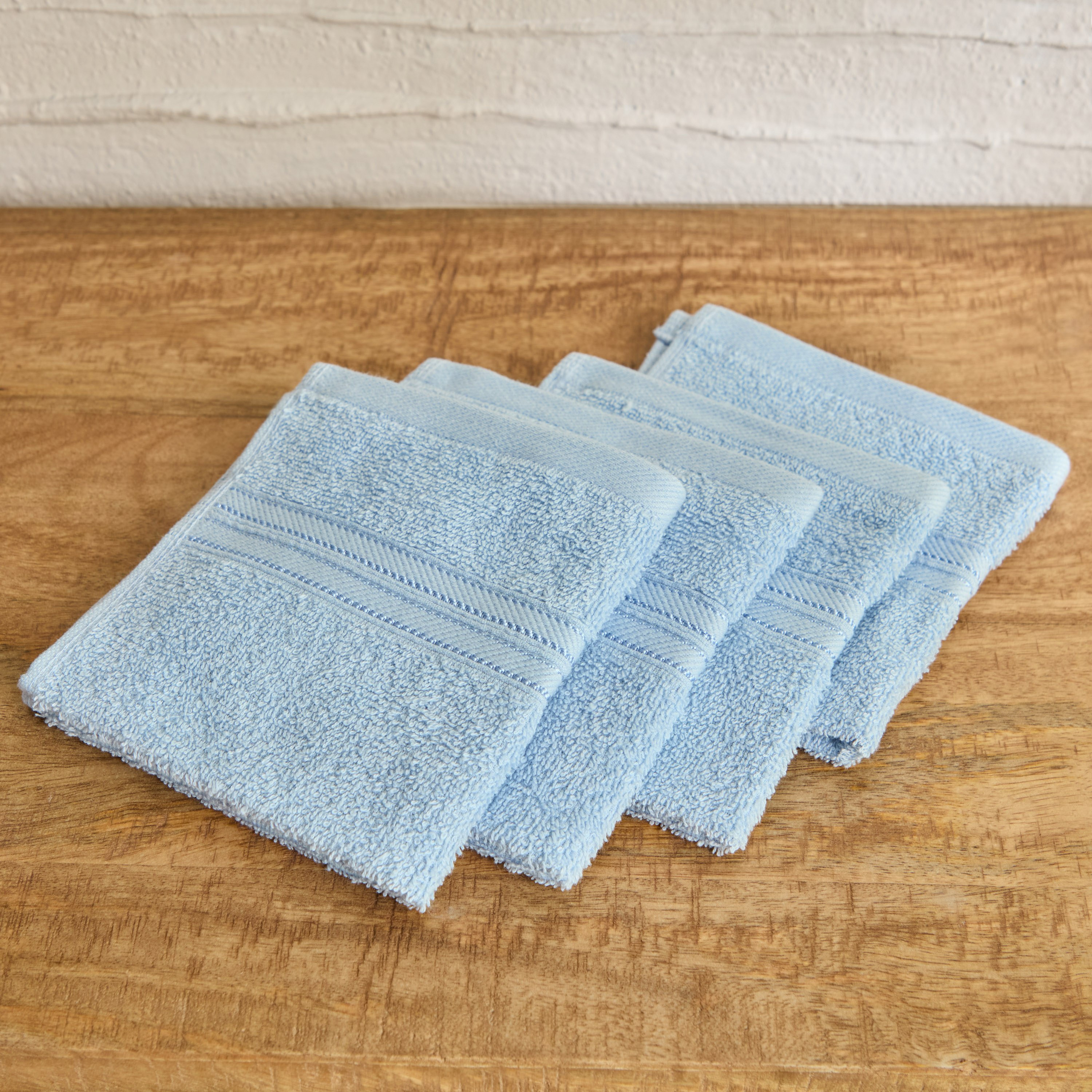 طقم مناشف وجه ممشطة 4 قطع من إسينشال - 30x30 سم-hbxbathroom-bathroomtextiles-image-3