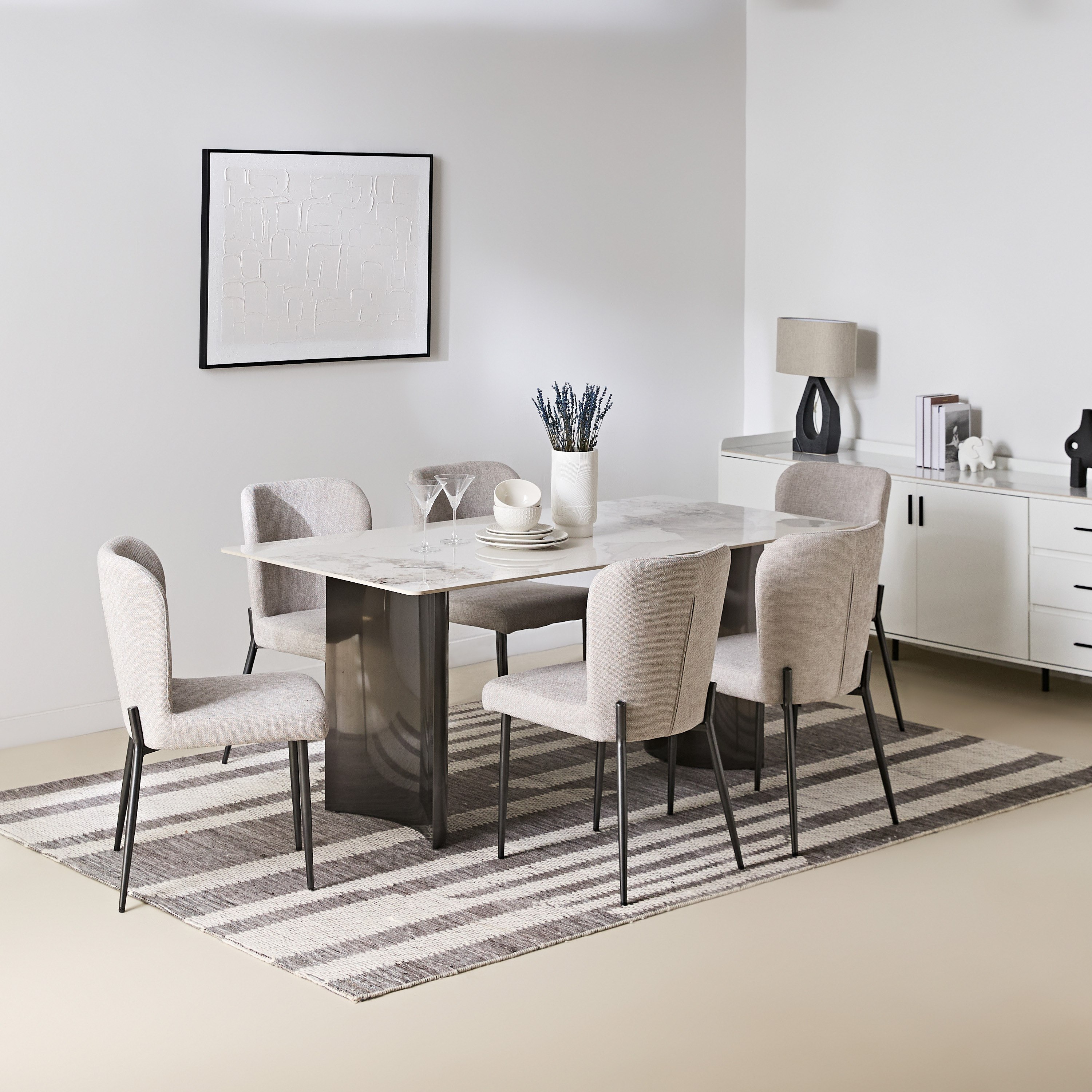 طقم سفرة من الحجر الملبد 6 مقاعد من ماجنوم-hbxfurniture-diningtablesandsets-diningsets-sixseater-image-11