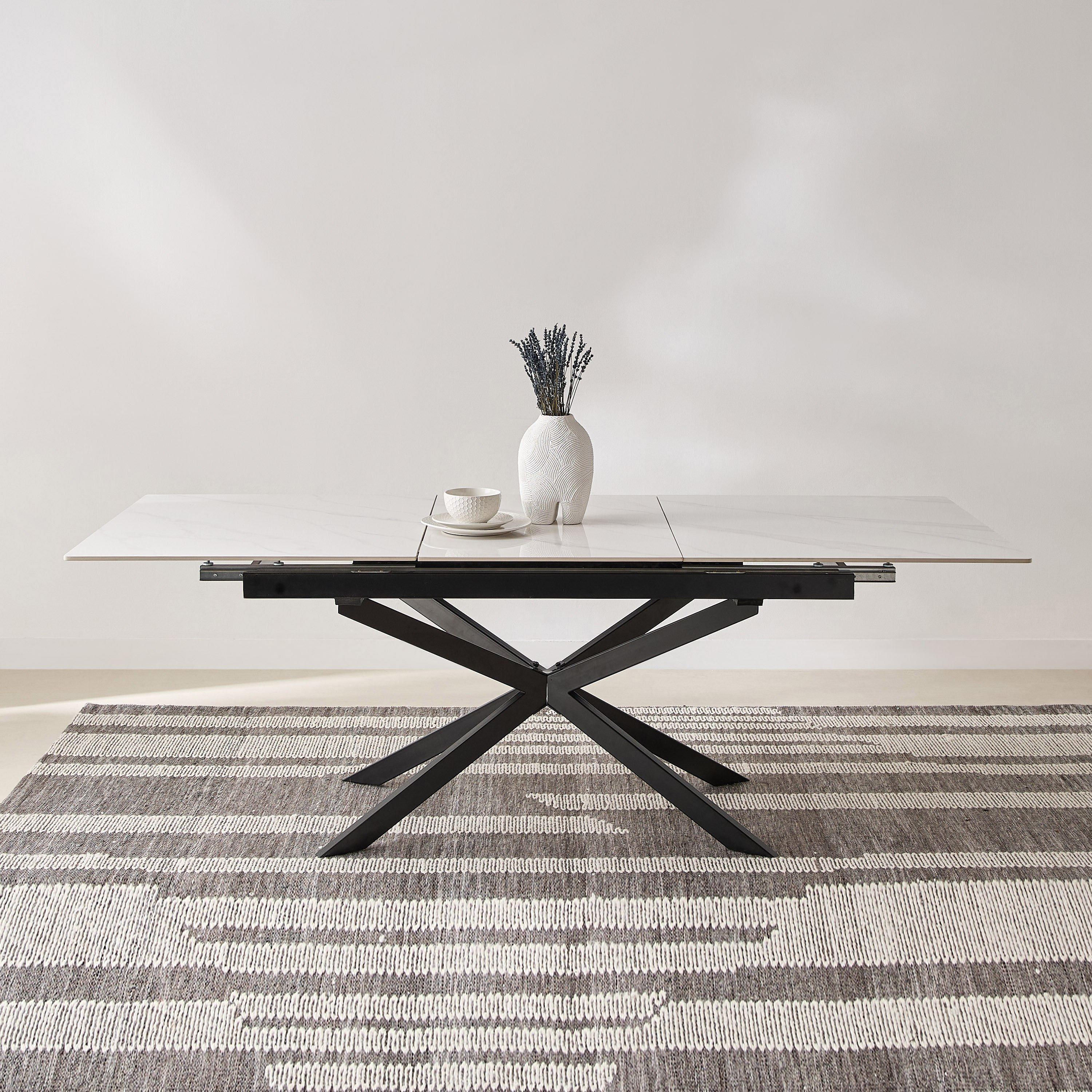طاولة سفرة قابلة للتمديد 6-8 مقاعد من الحجر الملبد من نافارو-hbxfurniture-diningroom-diningtables-eightseater-image-2