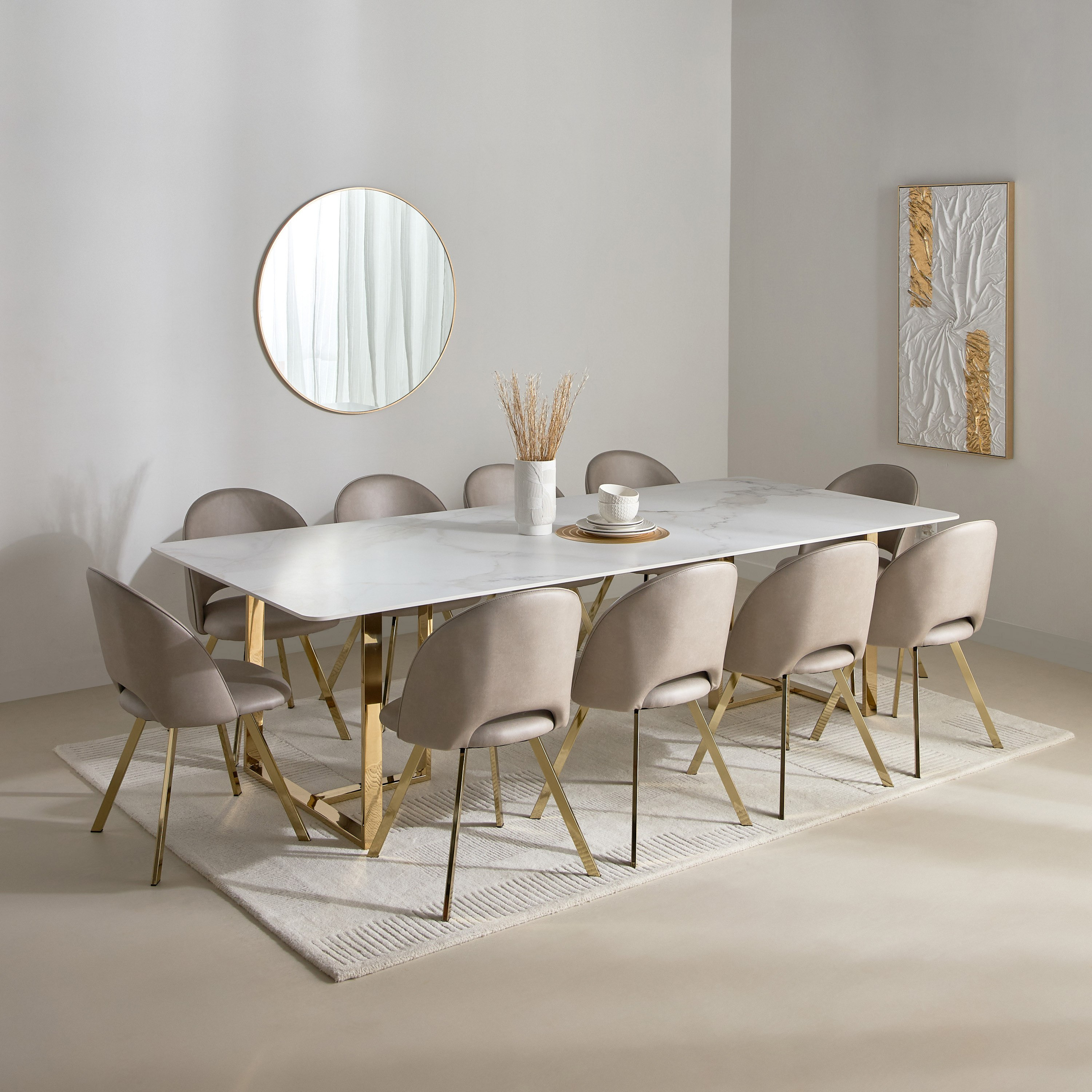 Pearl Lux 10-Seater Sintered Stone Dining Set-hbxfurniture-diningroom-diningsets-tenseater-image-1