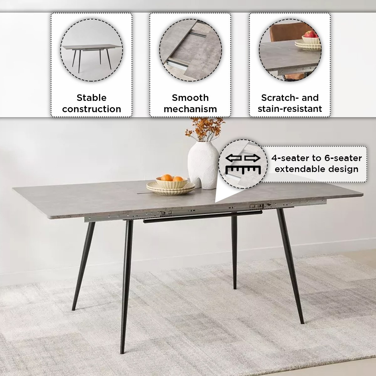 Replica 4-6 Seater Extendable Dining Table-hbxdiningroom-diningtablesandsets-diningtables-sixseater-image-13