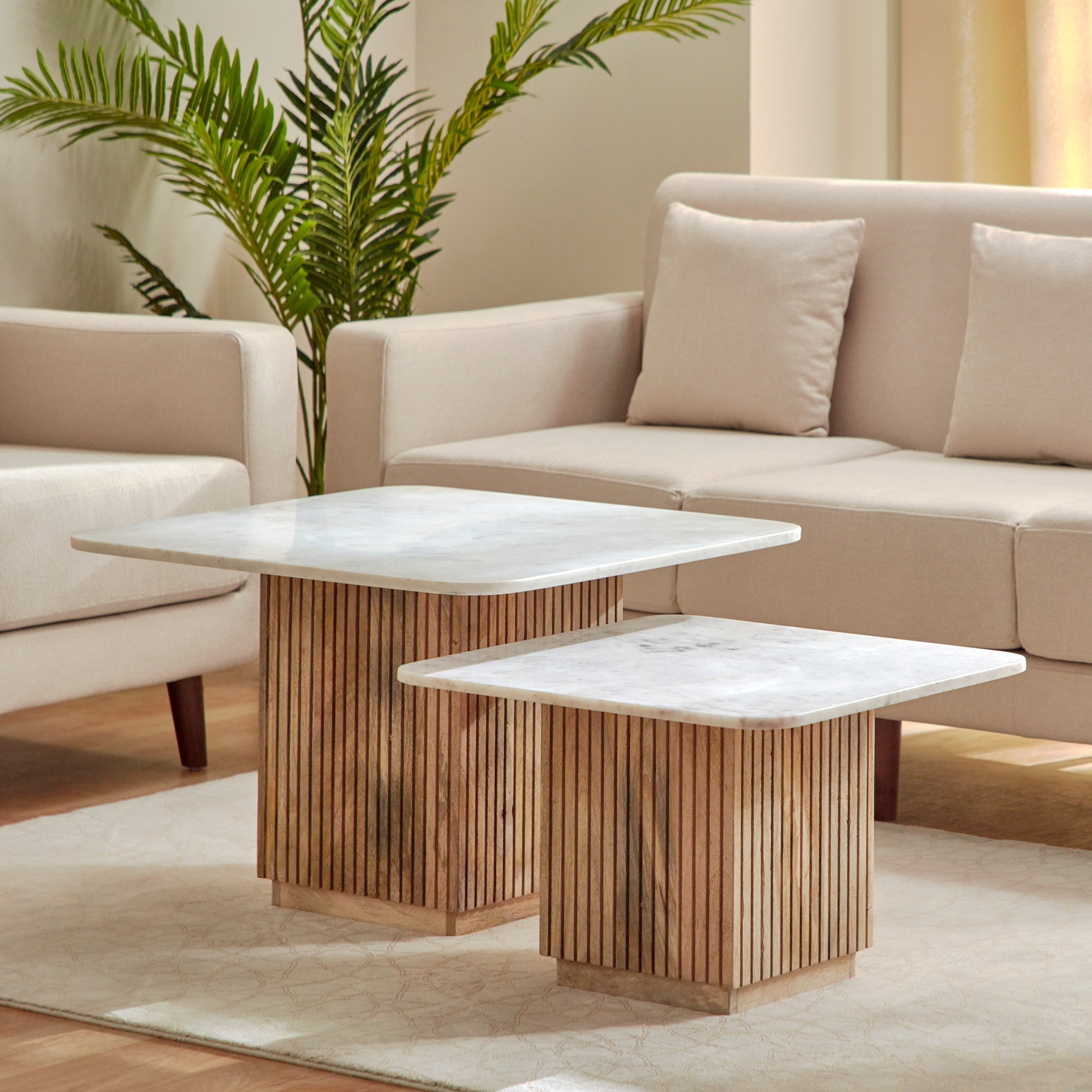 Cavon Fluted NXT 2-Piece Genuine Marble Top Square Coffee Table with Solid Wood Base-PROMO_HB_SA_HBX10_TH1000_NEW_031025-image-5