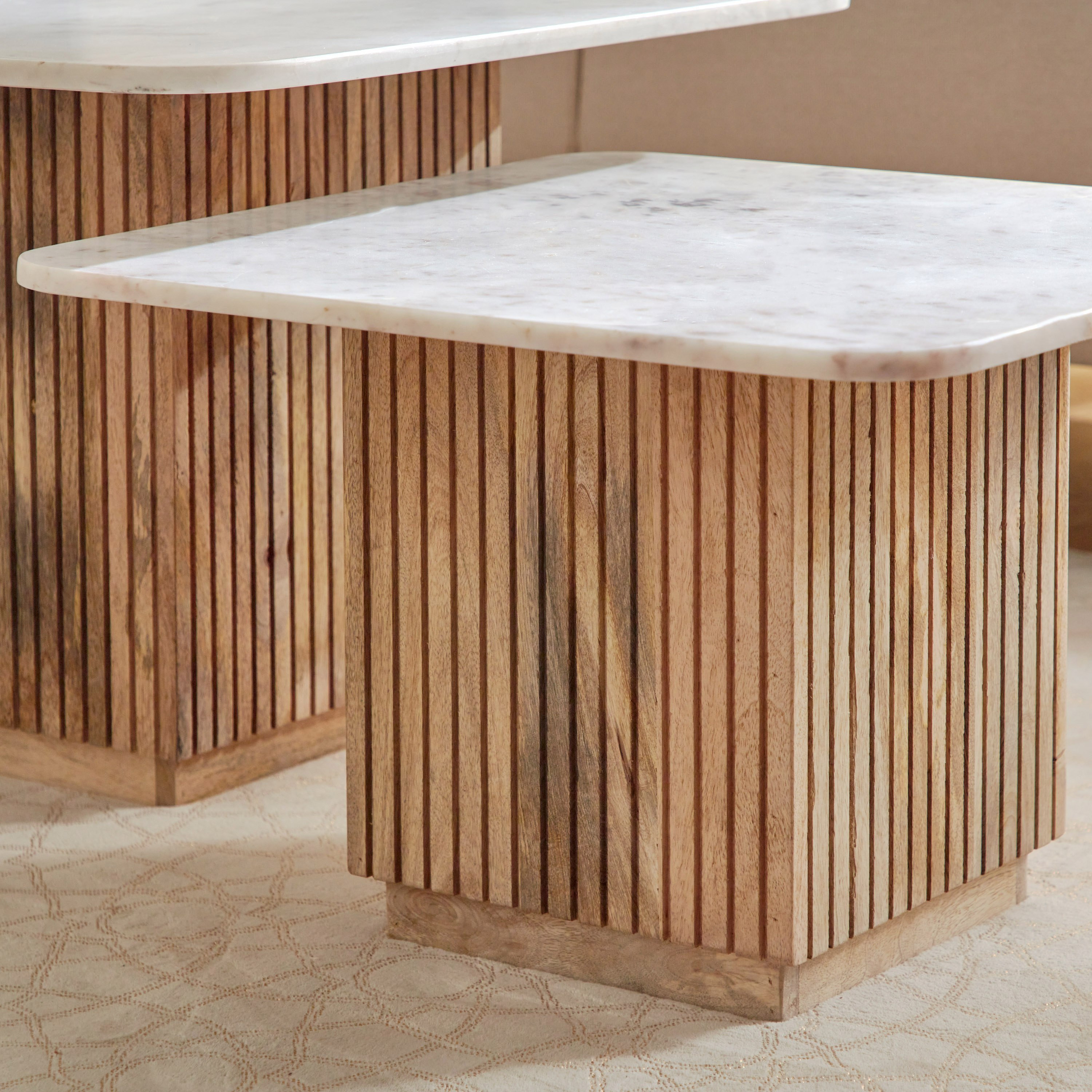 Cavon Fluted NXT 2-Piece Genuine Marble Top Square Coffee Table with Solid Wood Base-PROMO_HB_SA_HBX10_TH1000_NEW_031025-image-8