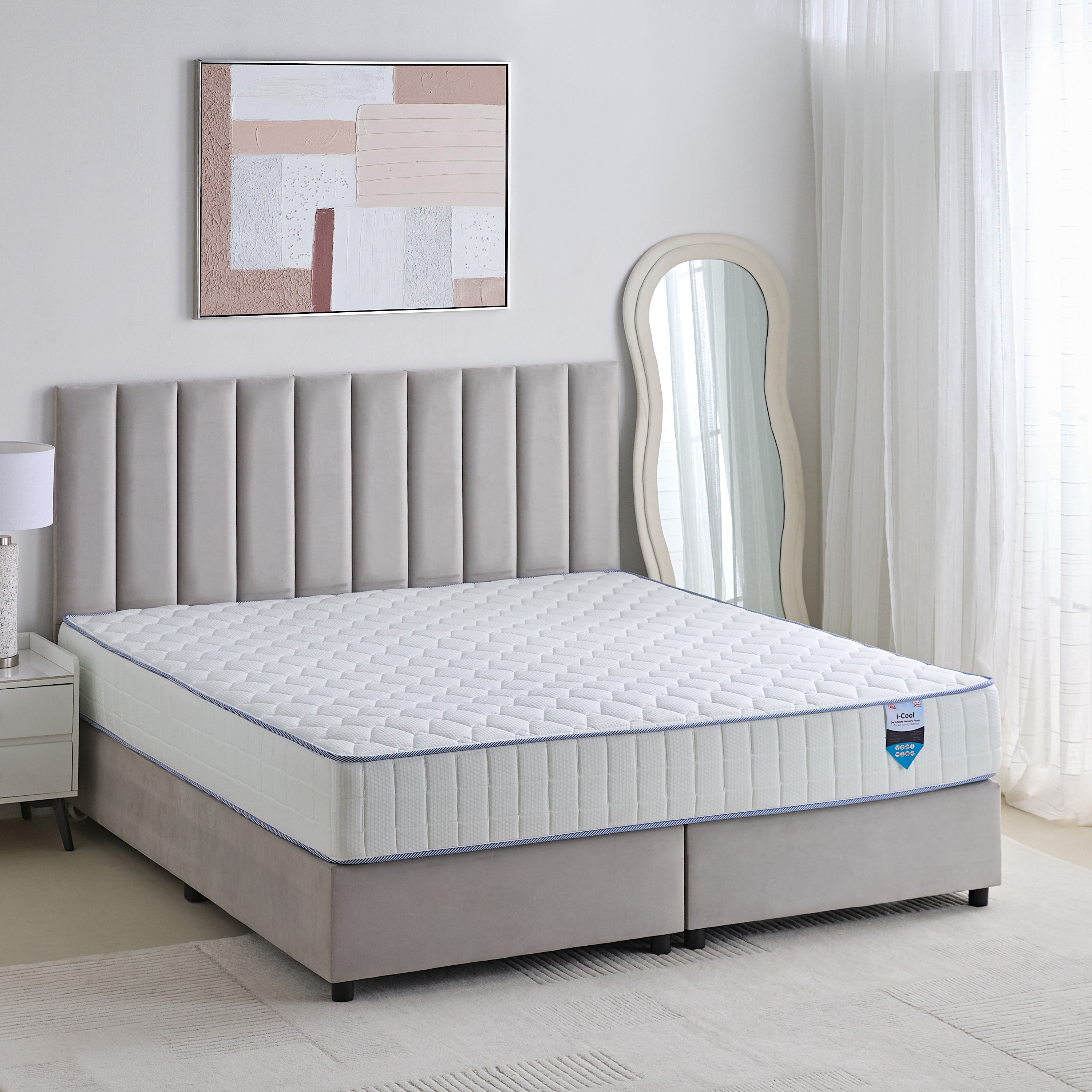 SleepLuxe iCool Gel infused Memory Foam Medium Firm Pocket Spring Super King Mattress - 200x200x25cm-hbxfurniture-mattresses-superking-image-2