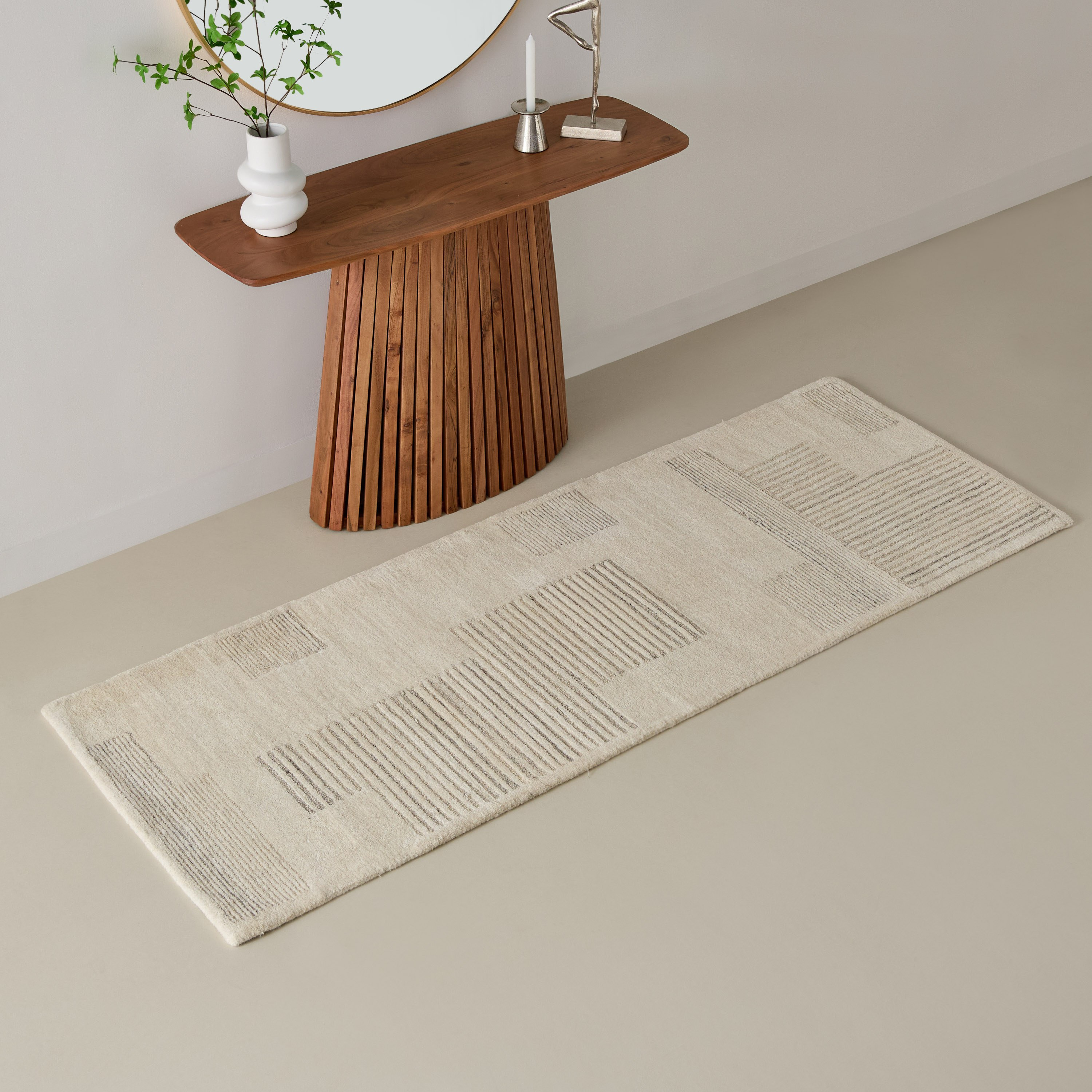 سجادة صوف مصنوعة يدويًا ميثوس من قصبان - 80x230 سم-hbxdecorandfurnishings-floorcoverings-rugs-image-1