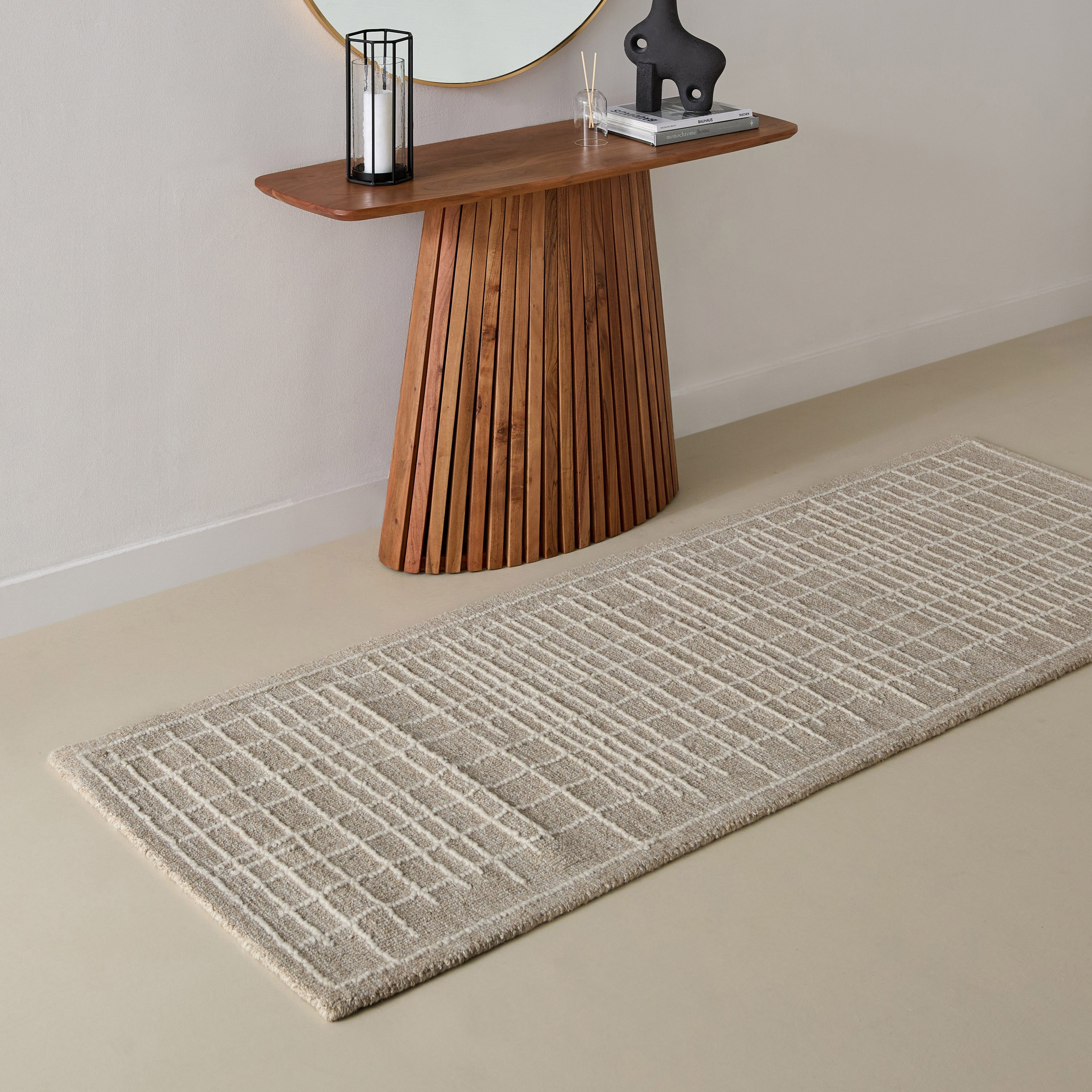 سجادة صوف مصنوعة يدويًا أجات من قصبان - 80x230×350 سم-hbxdecorandfurnishings-floorcoverings-rugs-image-5